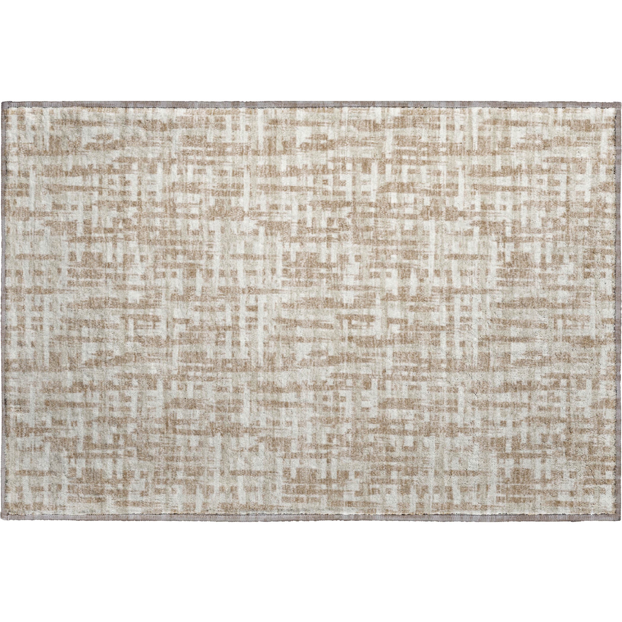 Cusco Machine Washable Transitional Tan Brown Rug 1'8" x 2'6" #shape_Rectangle
