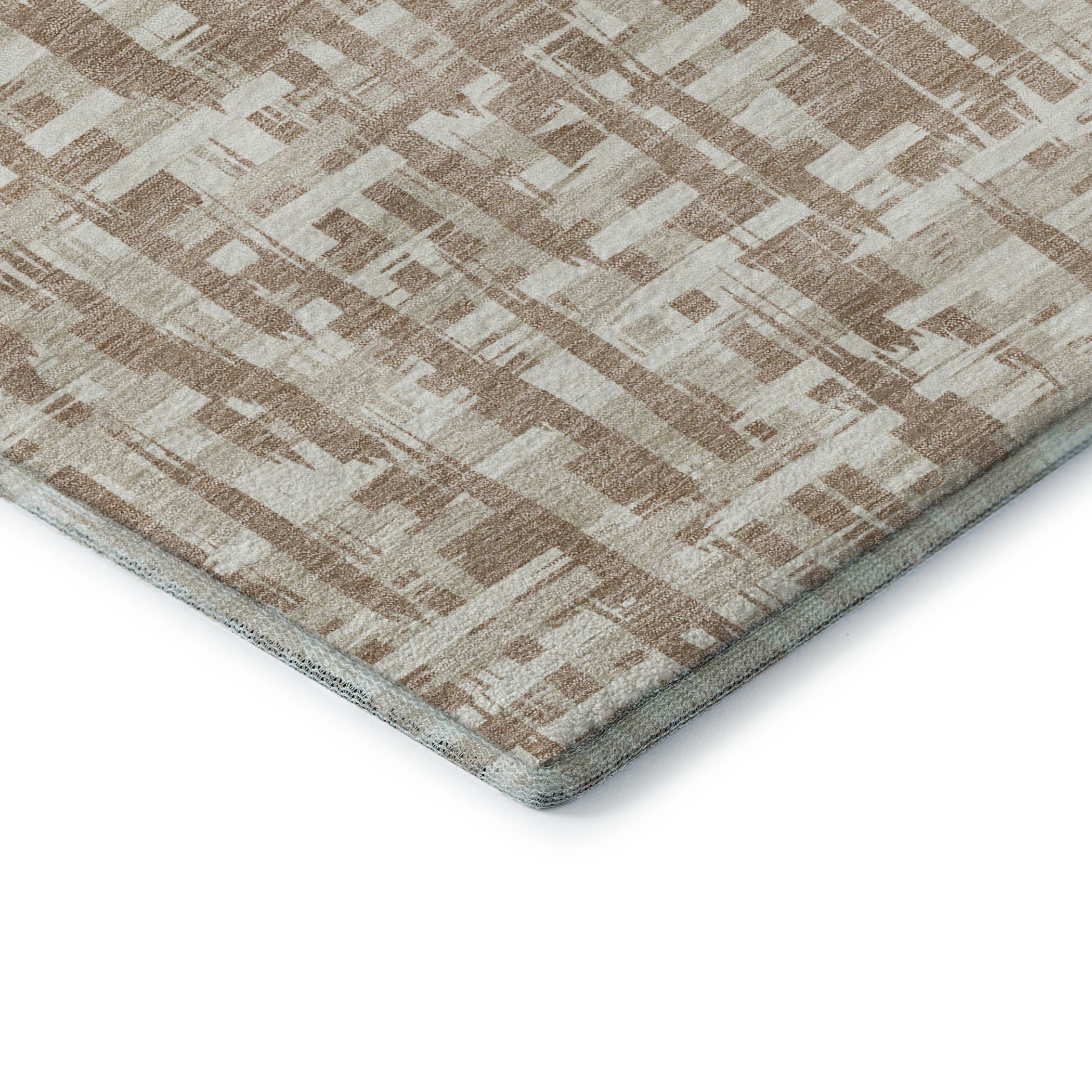 Cusco Machine Washable Transitional Tan Brown Rug 1'8" x 2'6" #shape_Rectangle