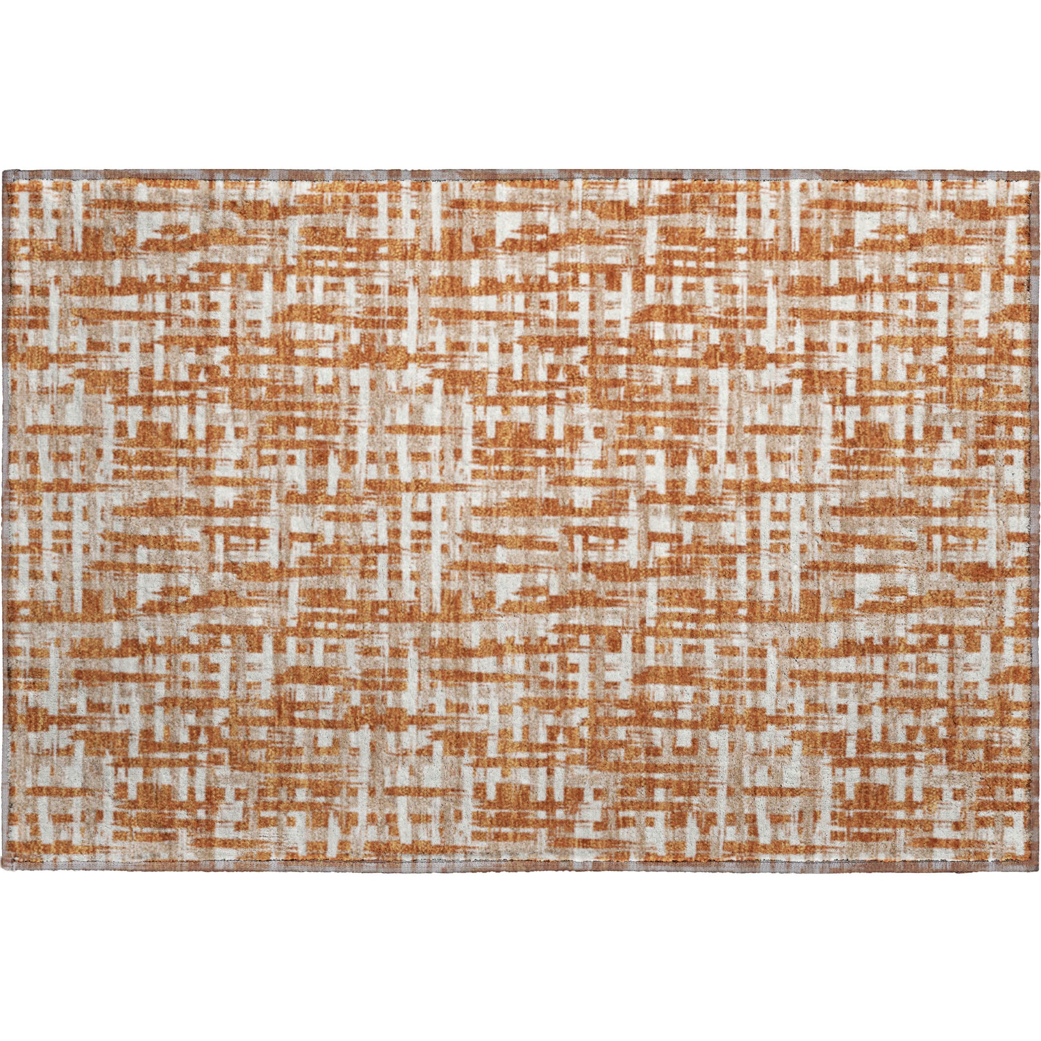 Cusco Machine Washable Transitional Terracotta Orange Rug 1'8" x 2'6" #shape_Rectangle
