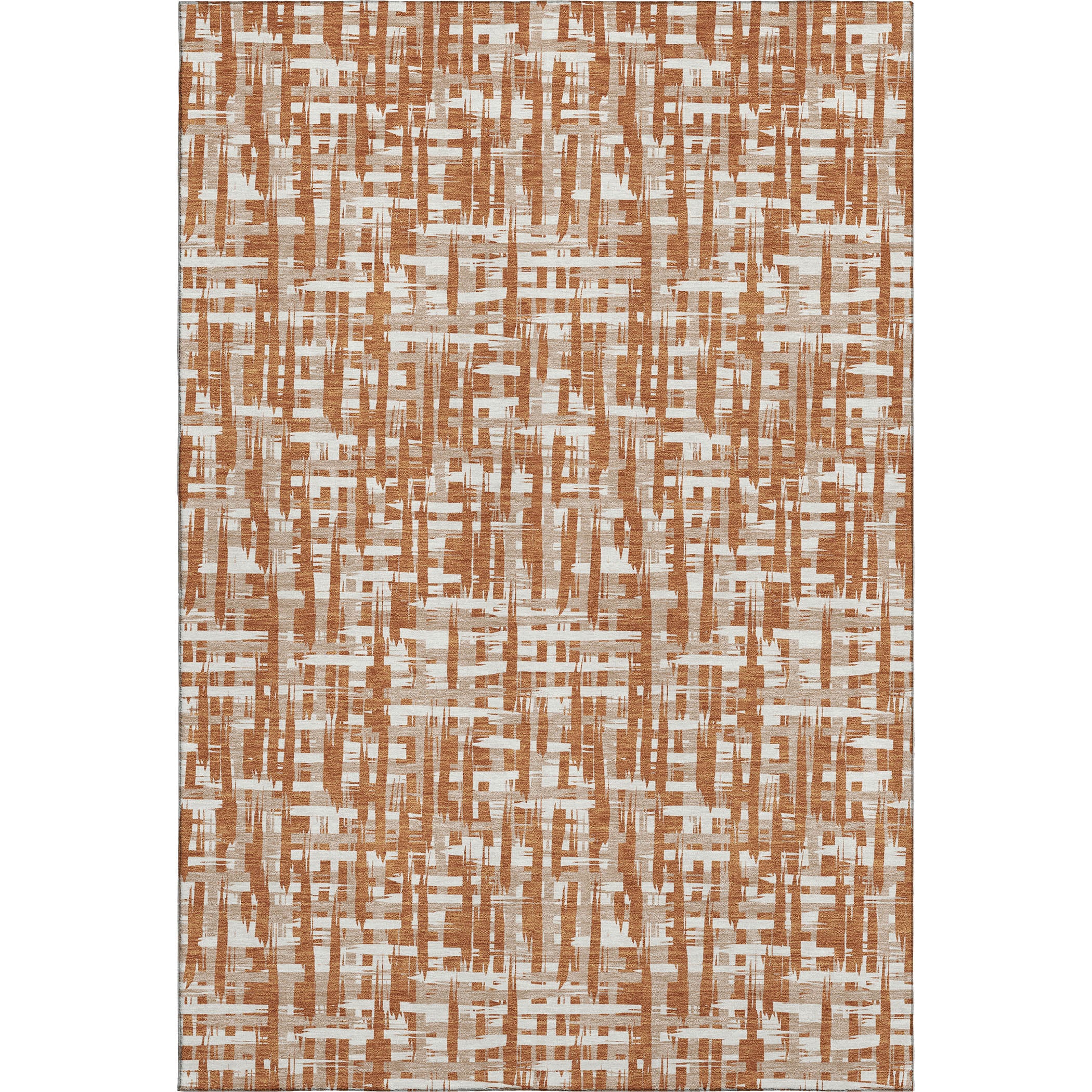 Cusco Machine Washable Transitional Terracotta Orange Rug 2'6" x 3'10" #shape_Rectangle