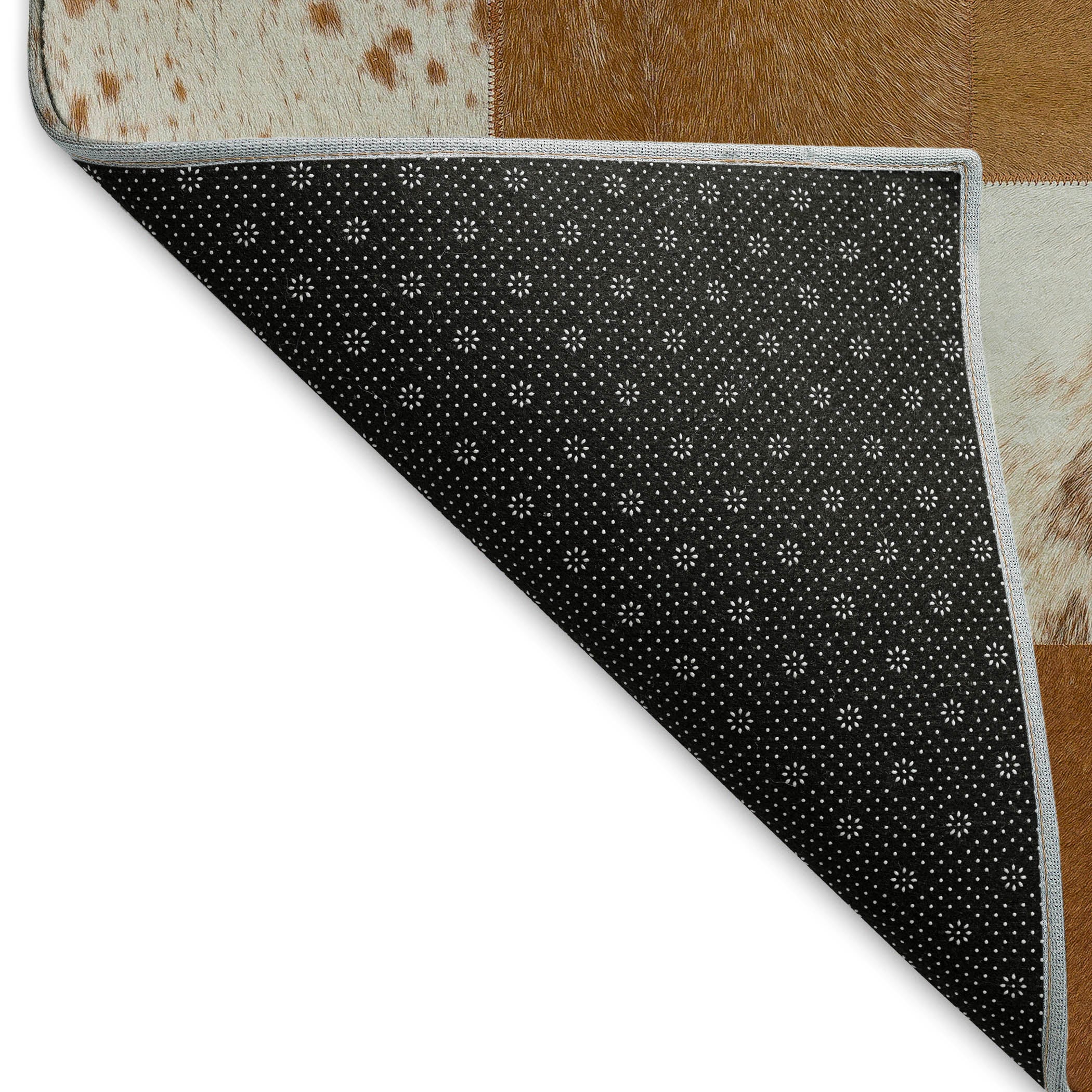 Sintra Machine Washable Cowhide Brown Browns Rug 1'8" x 2'6" #shape_Rectangle
