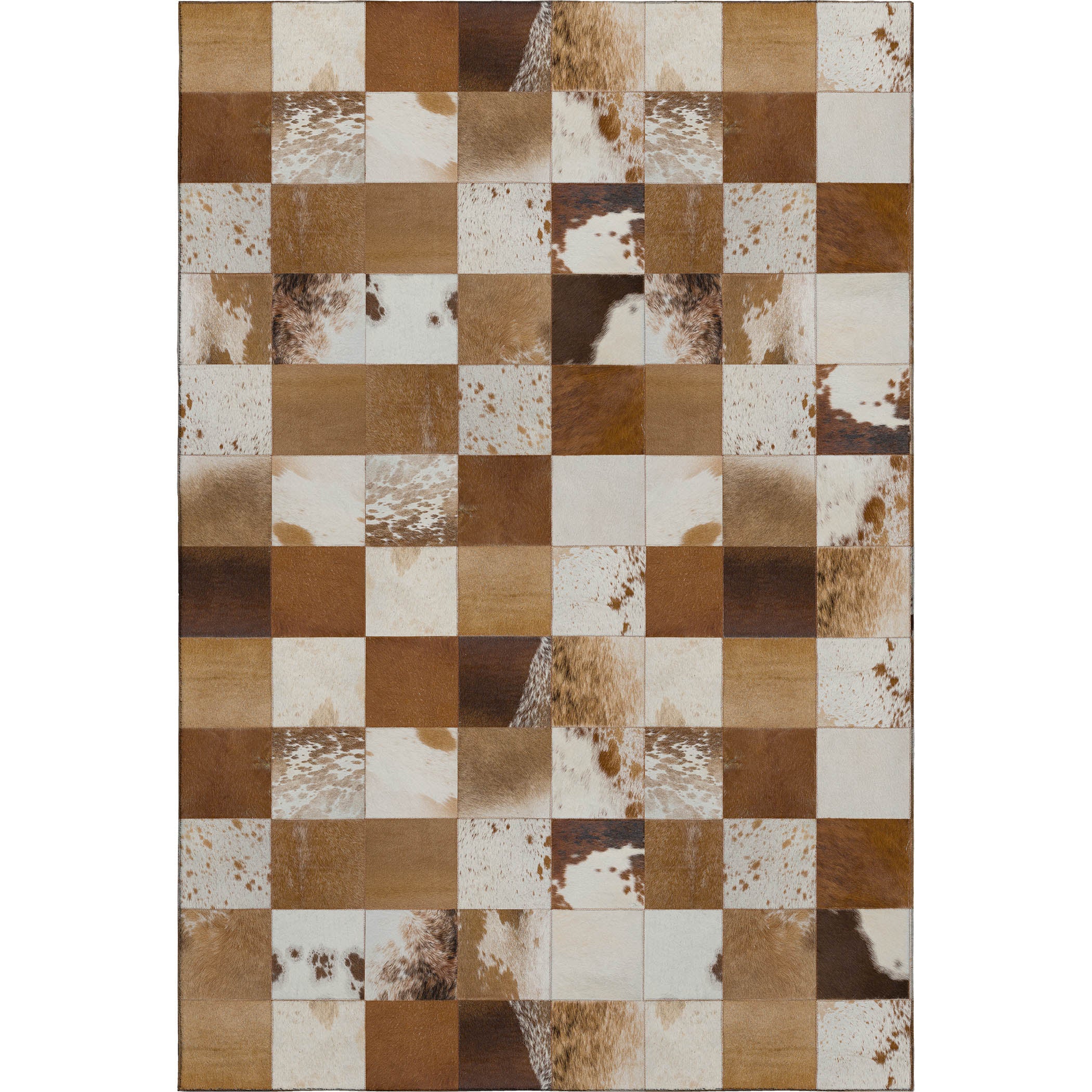 Sintra Machine Washable Cowhide Brown Browns Rug 2'6" x 3'10" #shape_Rectangle