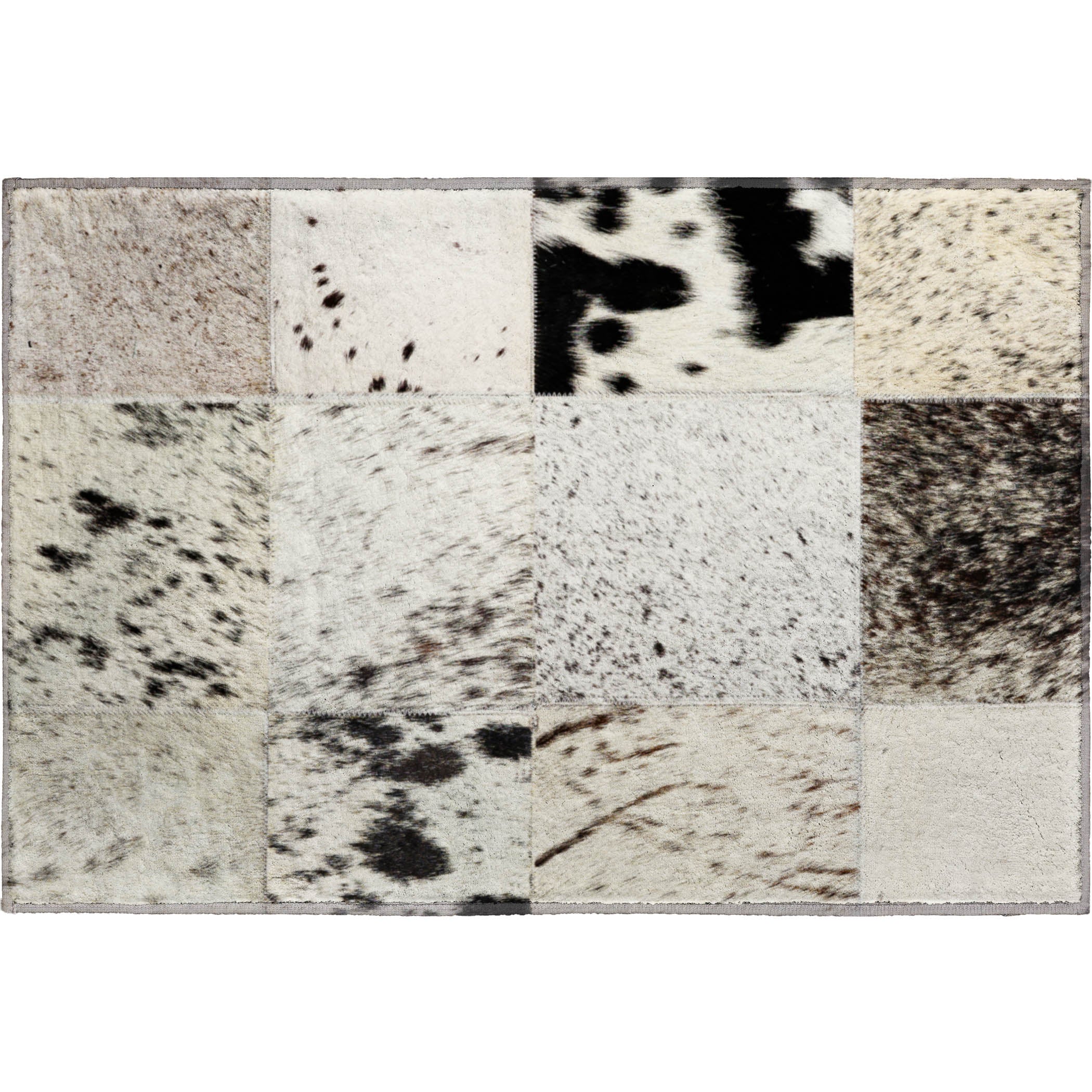 Sintra Machine Washable Cowhide Granite Black Rug 1'8" x 2'6" #shape_Rectangle