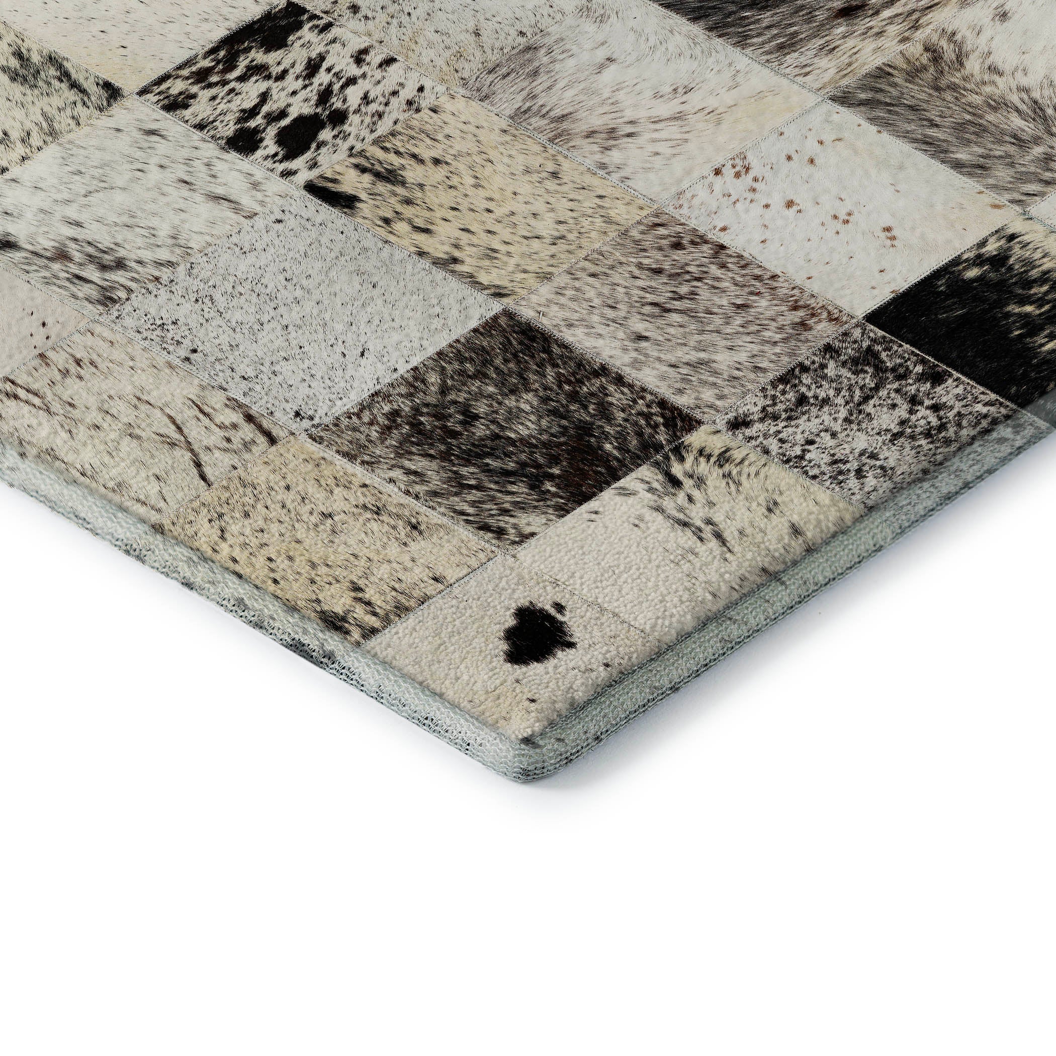 Sintra Machine Washable Cowhide Granite Black Rug 1'8" x 2'6" #shape_Rectangle
