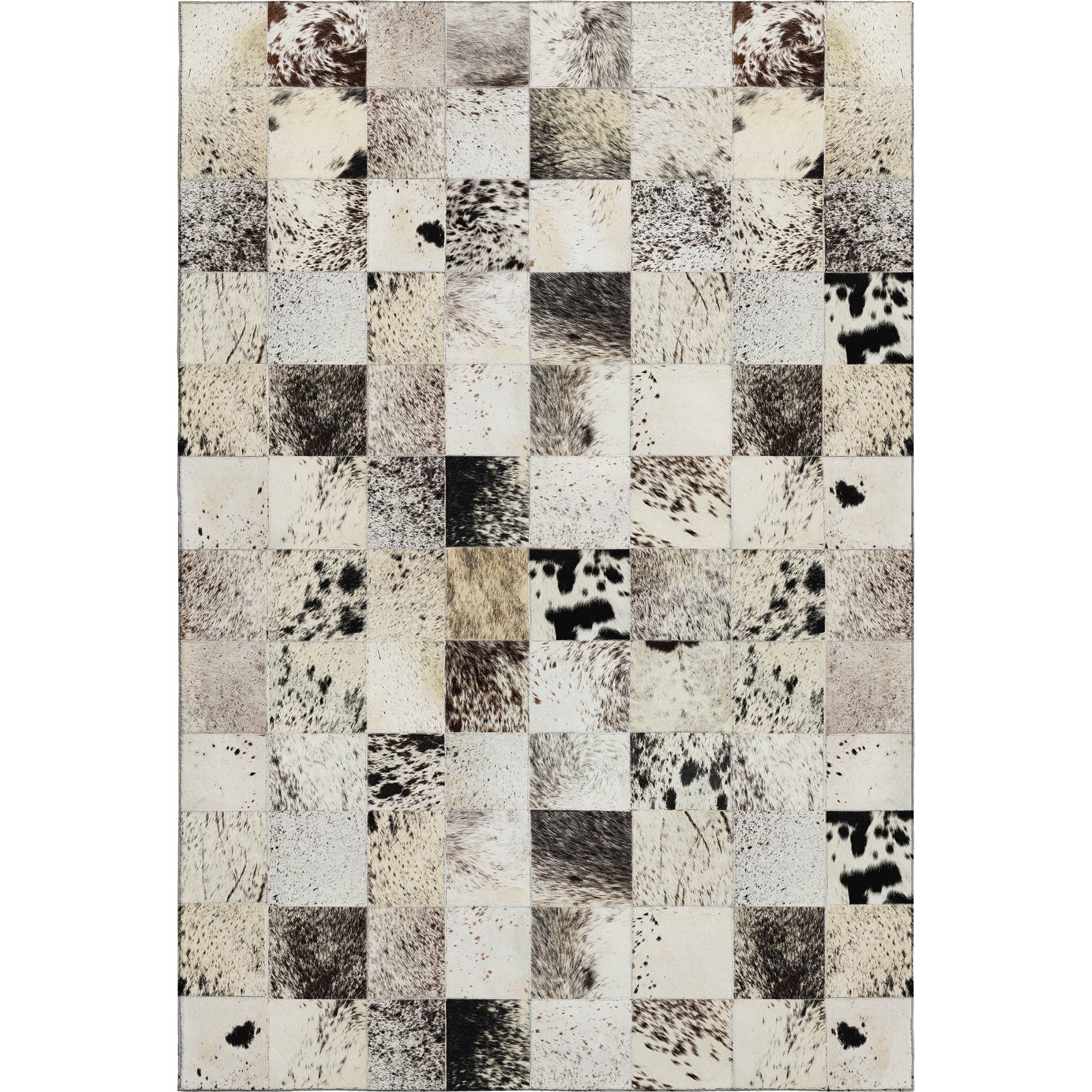Sintra Machine Washable Cowhide Granite Black Rug 2'6" x 3'10" #shape_Rectangle