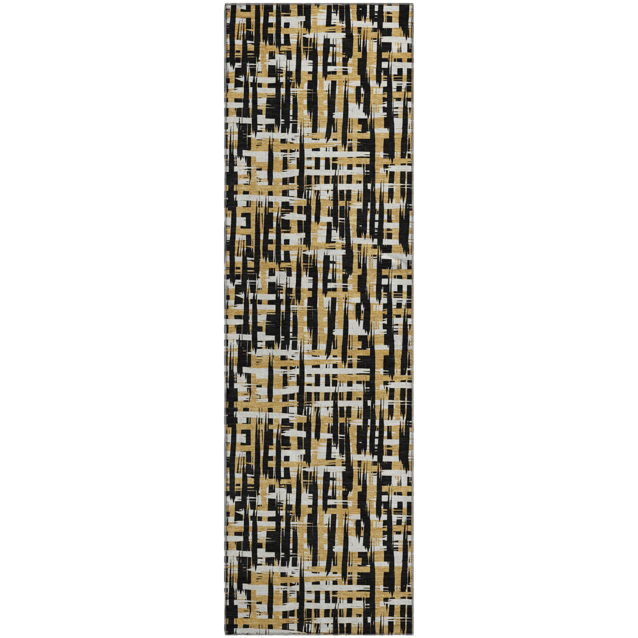 Luang Prabang Machine Washable Transitional Black Rug 2'3" x 7'6" #shape_Runner