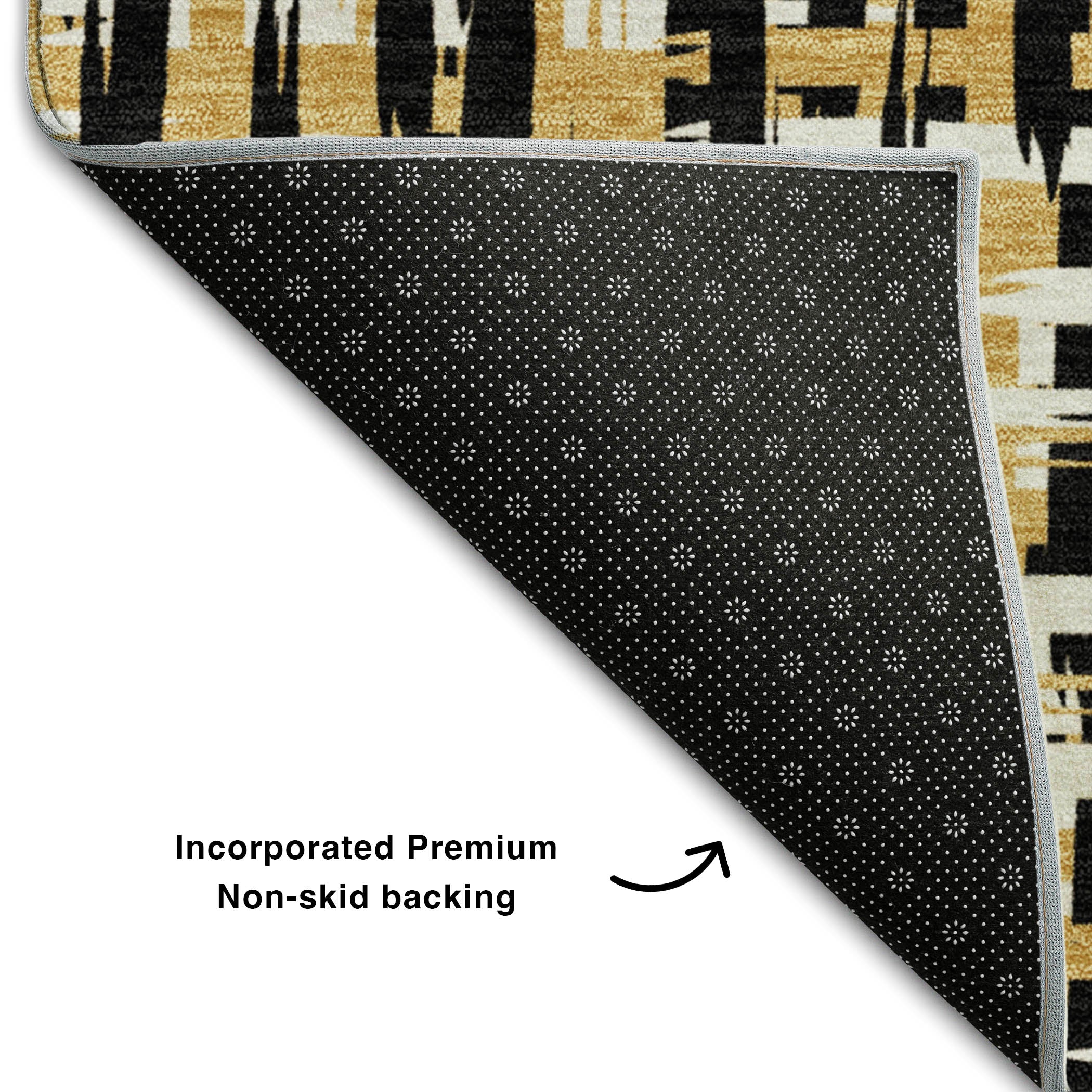 Luang Prabang Machine Washable Transitional Black Rug 1'8" x 2'6" #shape_Rectangle