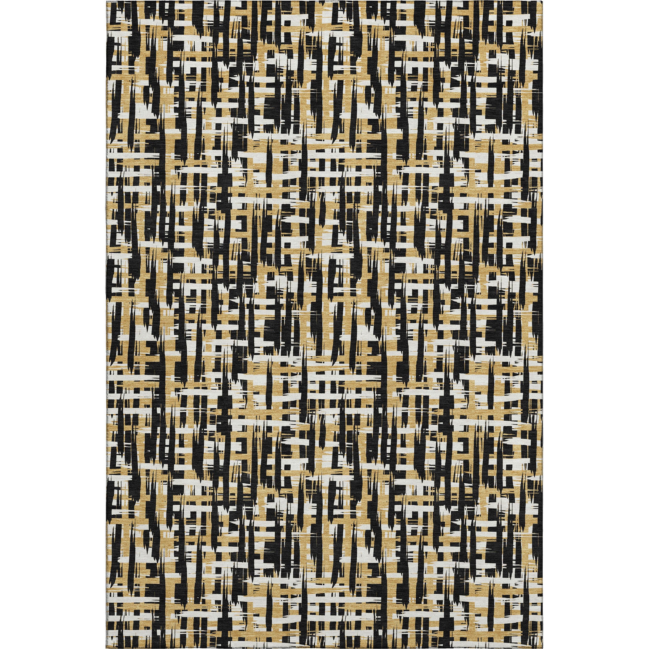 Luang Prabang Machine Washable Transitional Black Rug 2'6" x 3'10" #shape_Rectangle