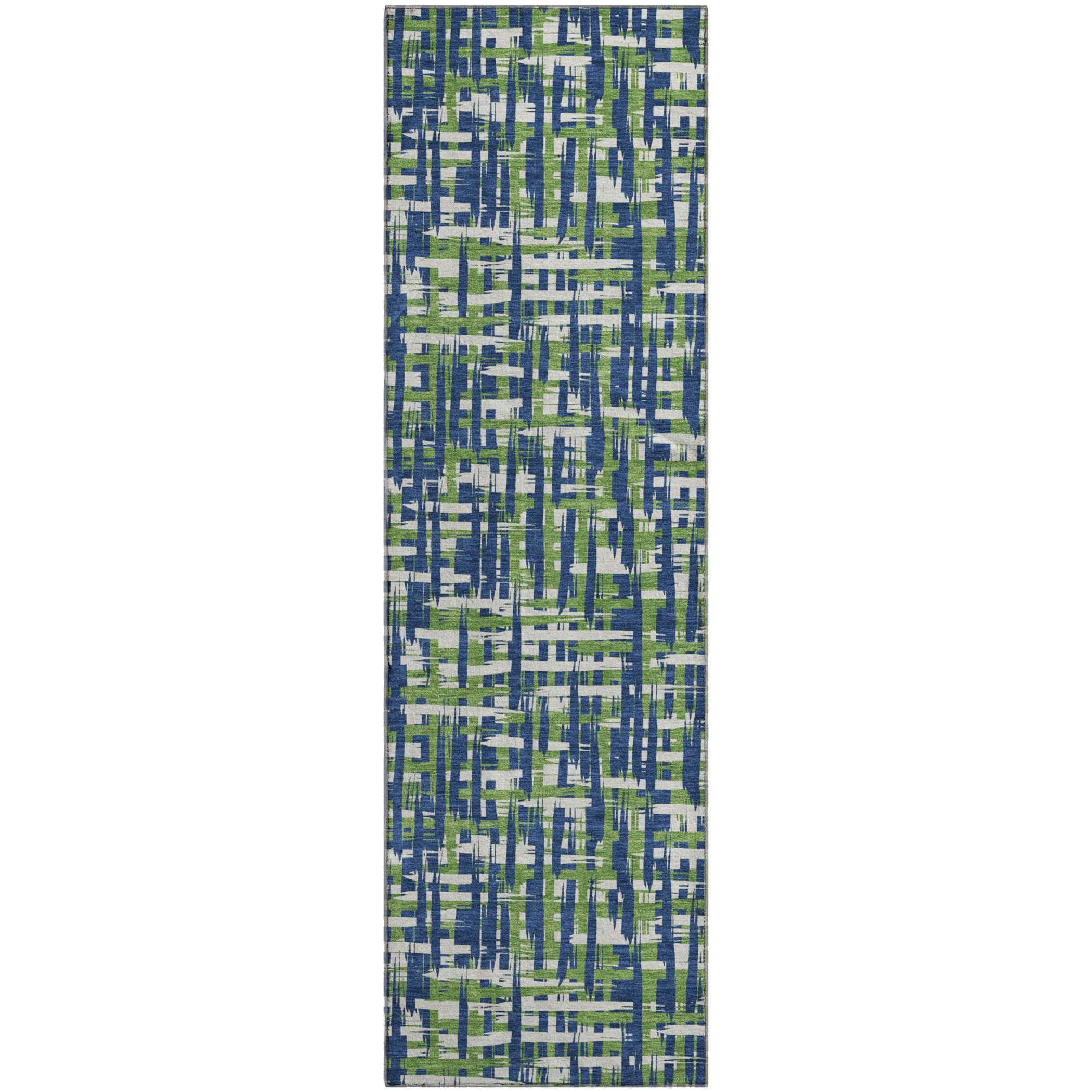 Luang Prabang Machine Washable Transitional Navy Blue Rug 2'3" x 7'6" #shape_Runner