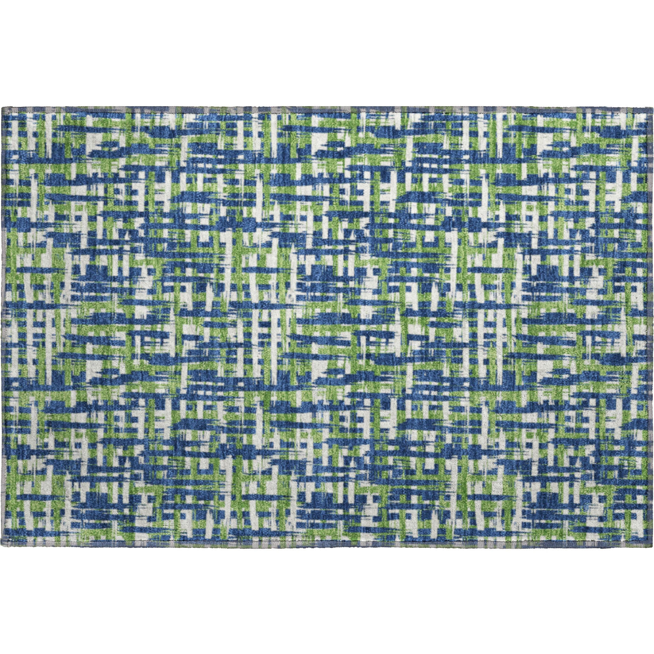 Luang Prabang Machine Washable Transitional Navy Blue Rug 1'8" x 2'6" #shape_Rectangle