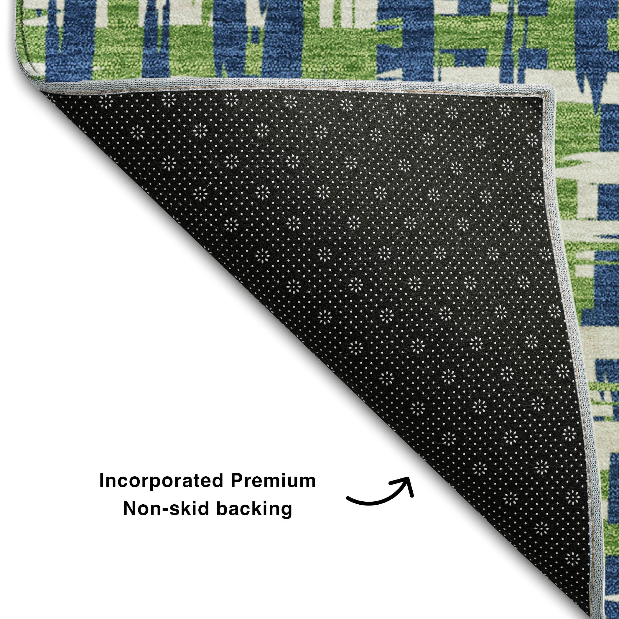 Luang Prabang Machine Washable Transitional Navy Blue Rug 1'8" x 2'6" #shape_Rectangle