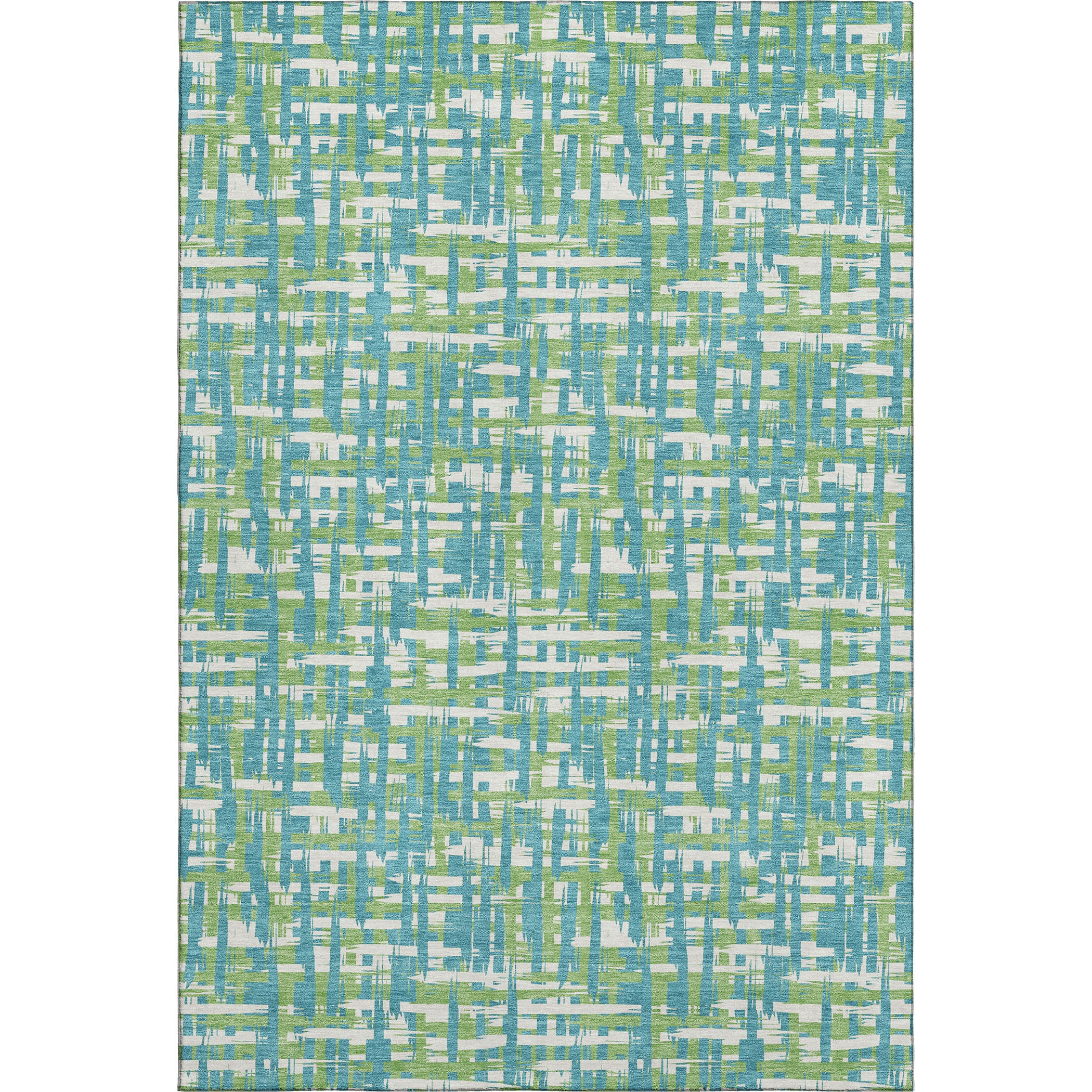 Luang Prabang Machine Washable Transitional Turquoise Teal Rug 2'6" x 3'10" #shape_Rectangle