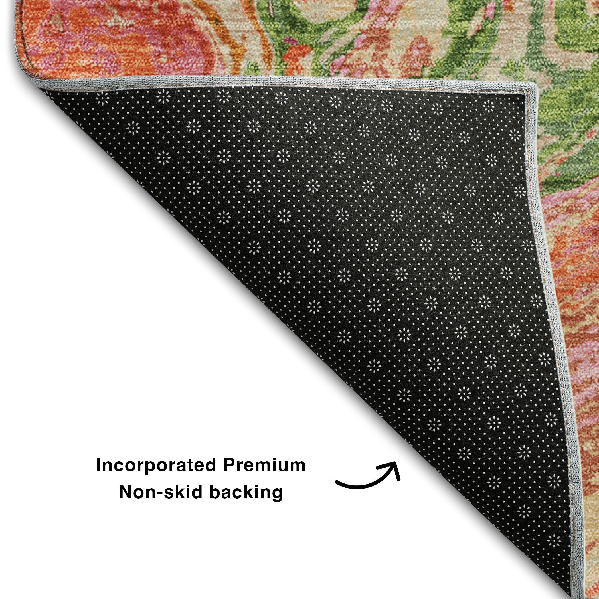 Cairo Machine Washable Transitional Coral Orange Rug 1'8" x 2'6" #shape_Rectangle