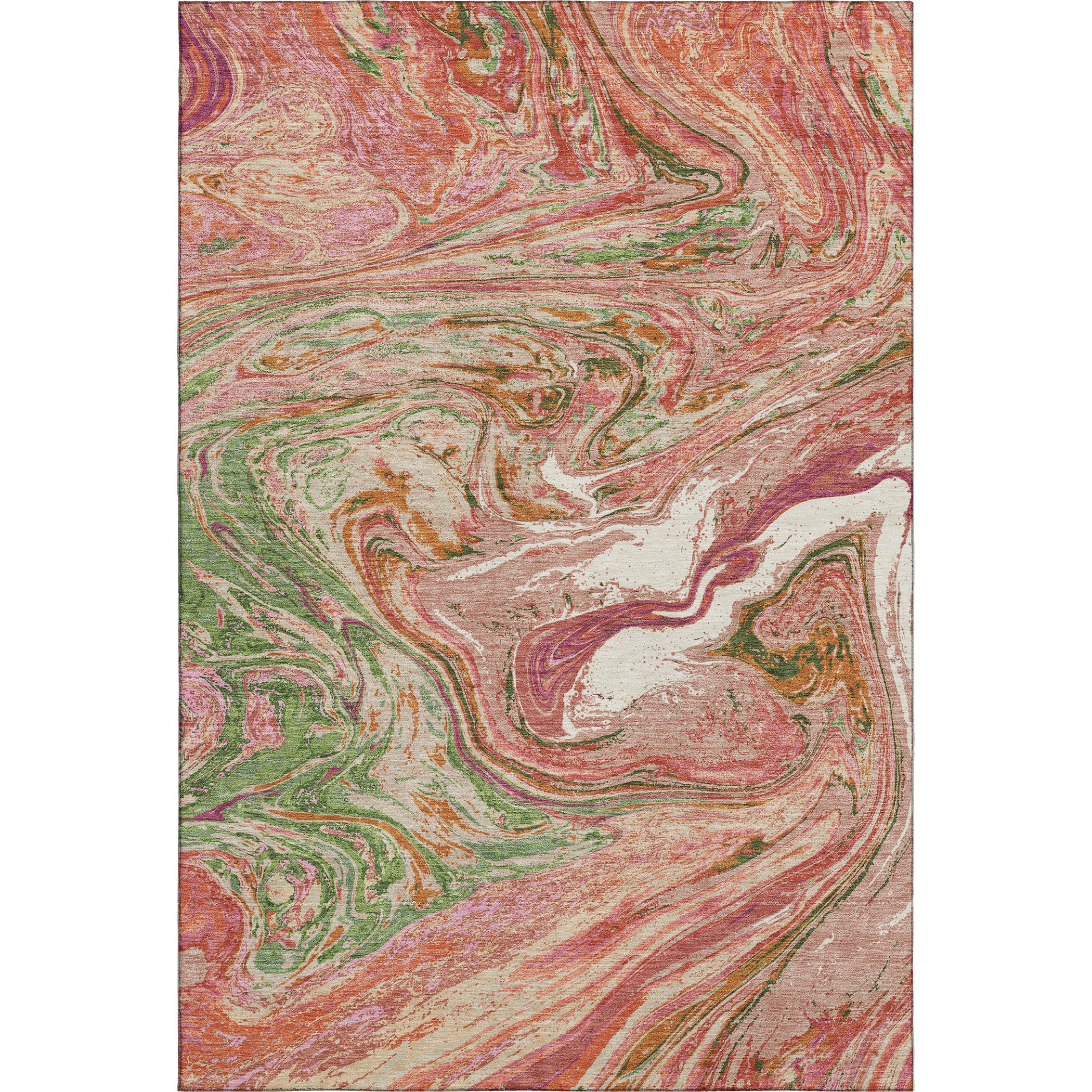 Cairo Machine Washable Transitional Coral Orange Rug 2'6" x 3'10" #shape_Rectangle