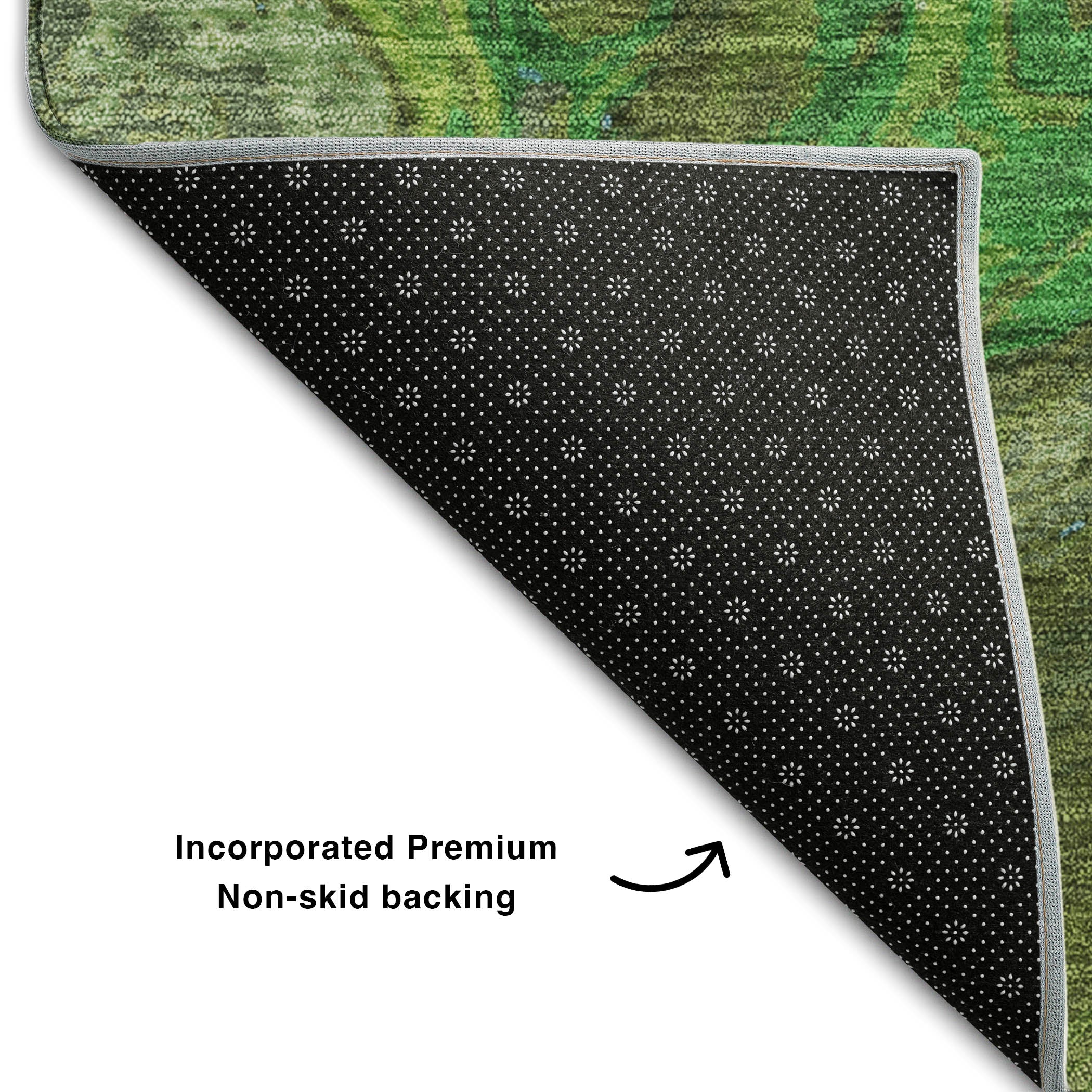 Cairo Machine Washable Transitional Green Rug 1'8" x 2'6" #shape_Rectangle