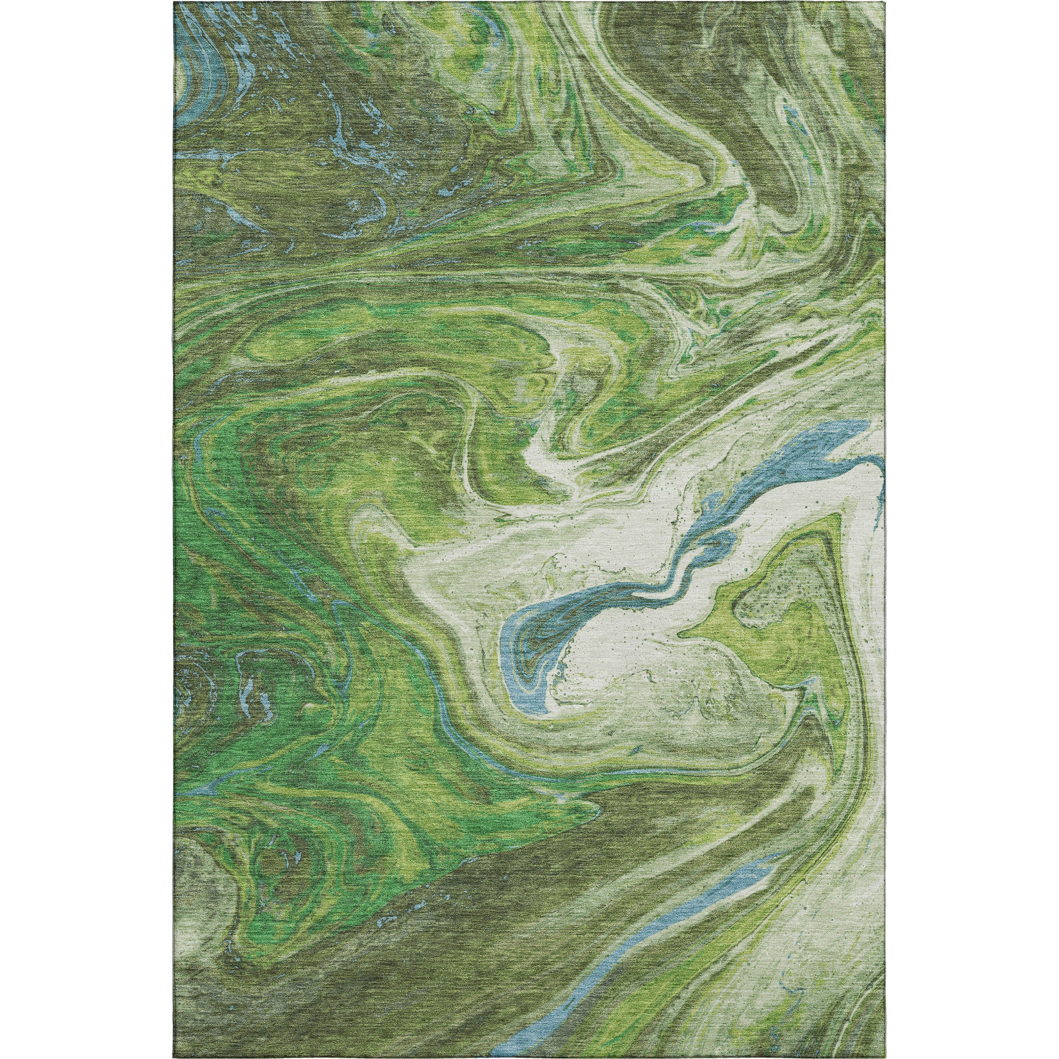 Cairo Machine Washable Transitional Green Rug 2'6" x 3'10" #shape_Rectangle
