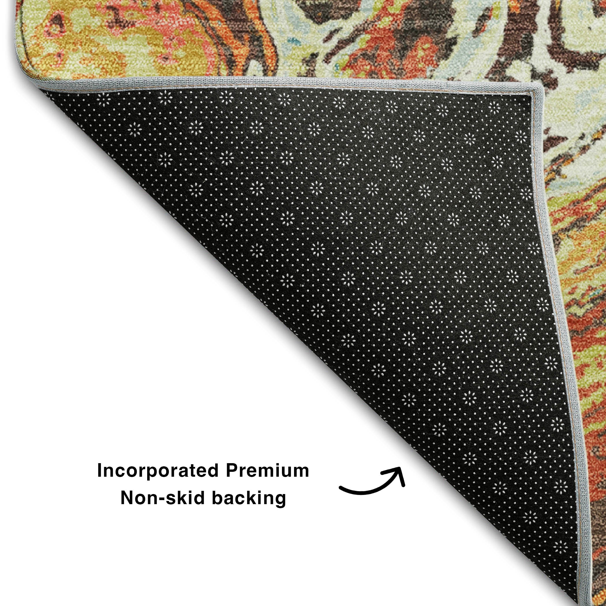 Cairo Machine Washable Transitional Khaki Brown Rug 1'8" x 2'6" #shape_Rectangle