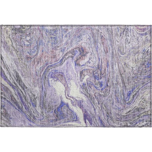 Cairo Machine Washable Transitional Lavender Purple Rug 1'8" x 2'6"