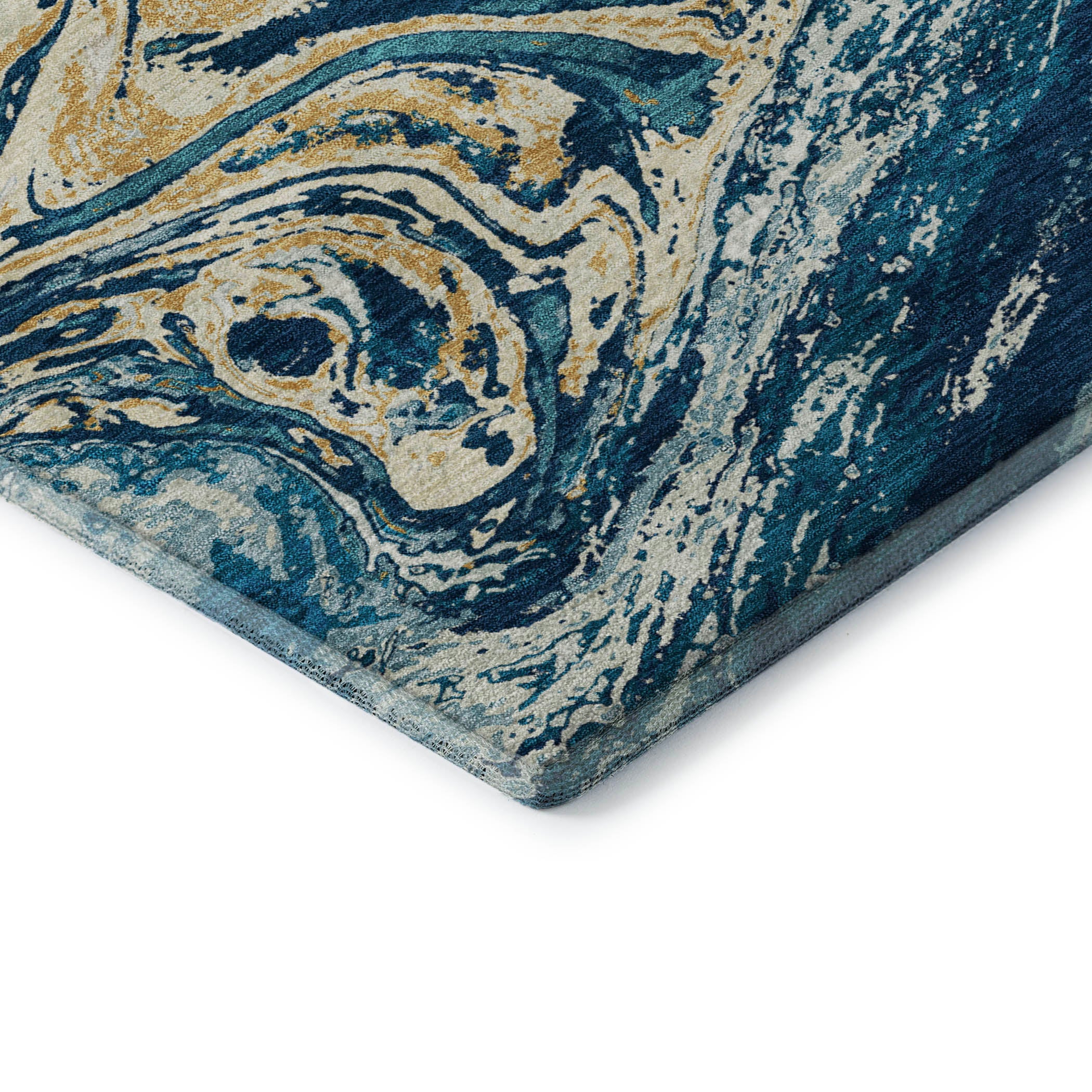 Cairo Machine Washable Transitional Navy Blue Rug 1'8" x 2'6" #shape_Rectangle