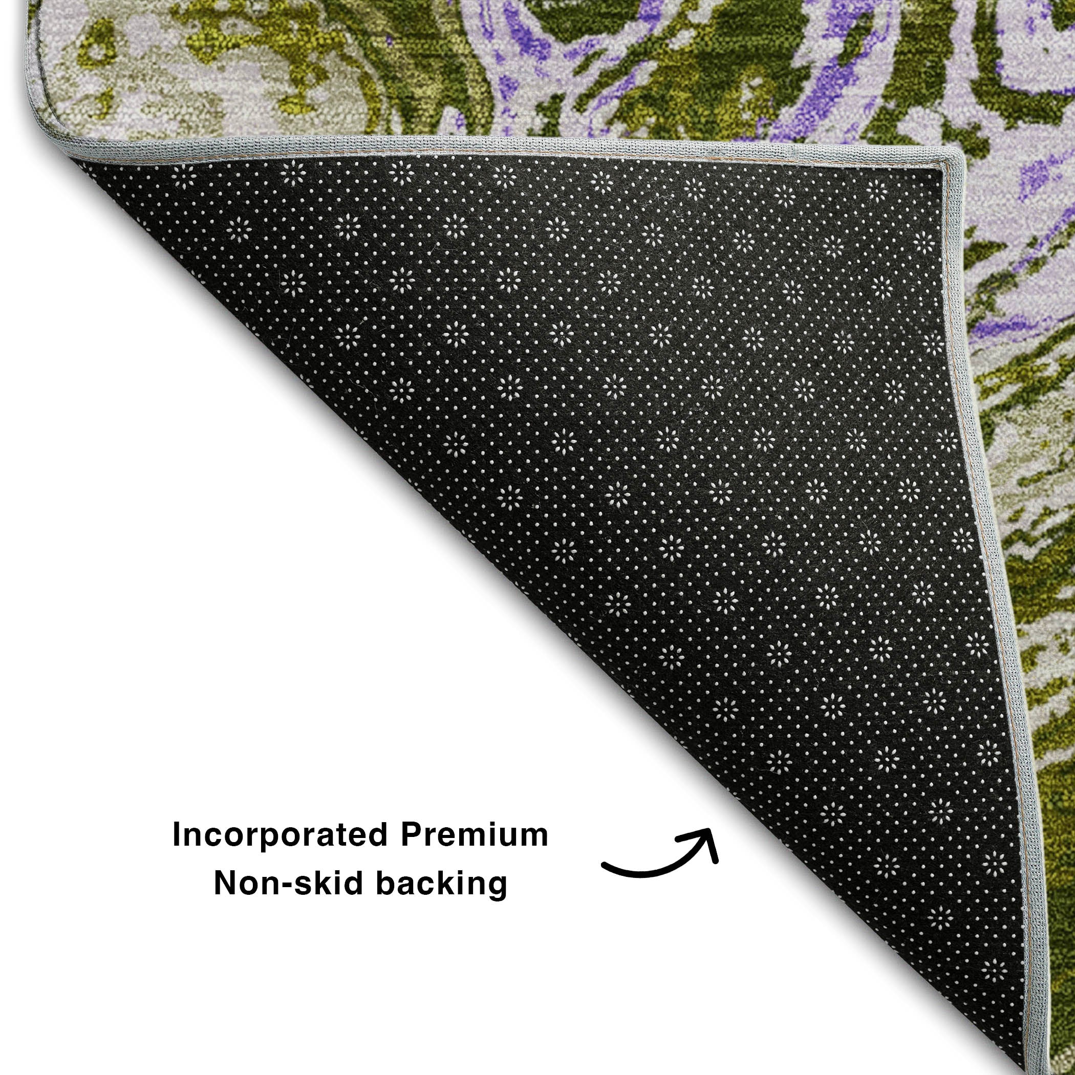 Cairo Machine Washable Transitional Olive Green Rug 1'8" x 2'6" #shape_Rectangle