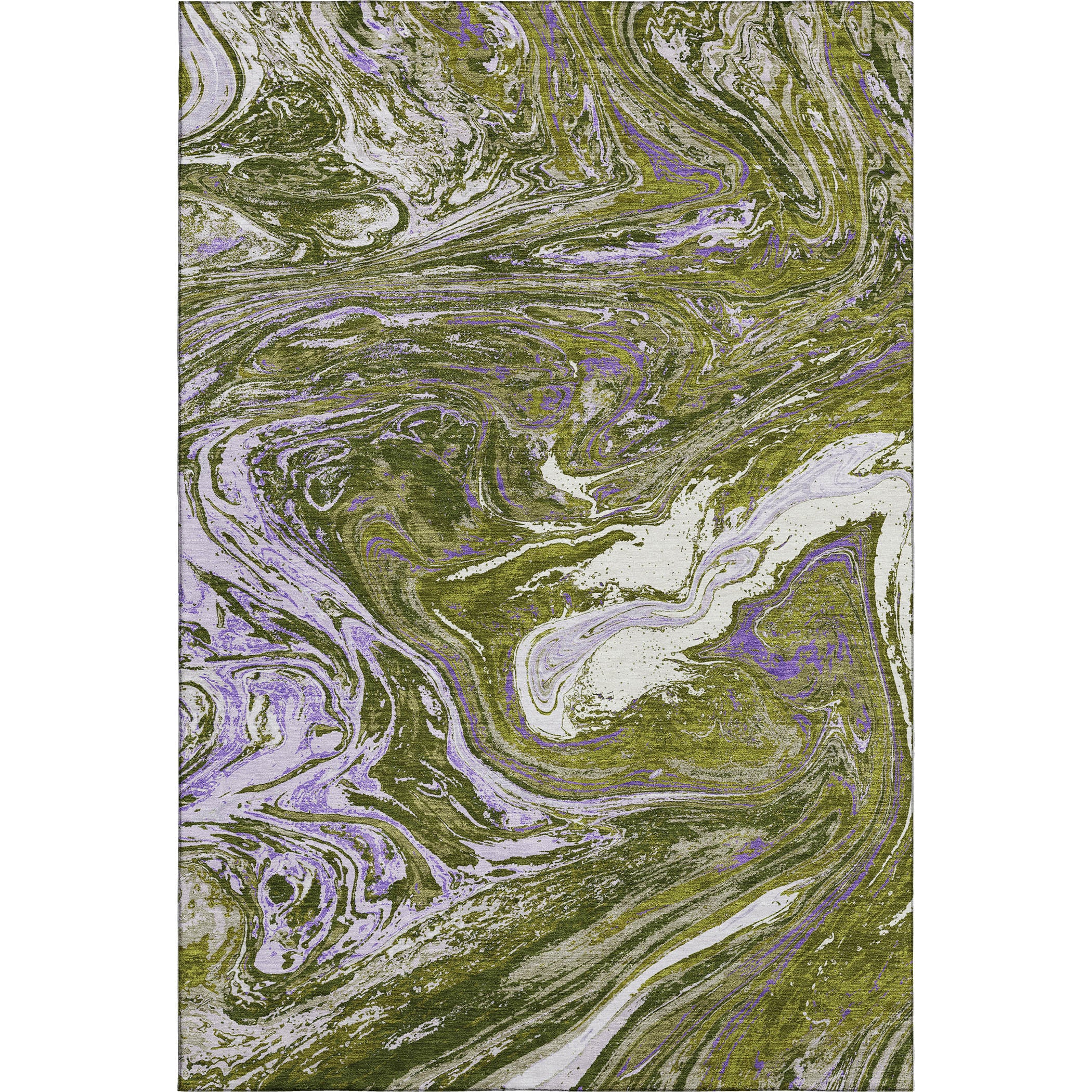 Cairo Machine Washable Transitional Olive Green Rug 2'6" x 3'10" #shape_Rectangle