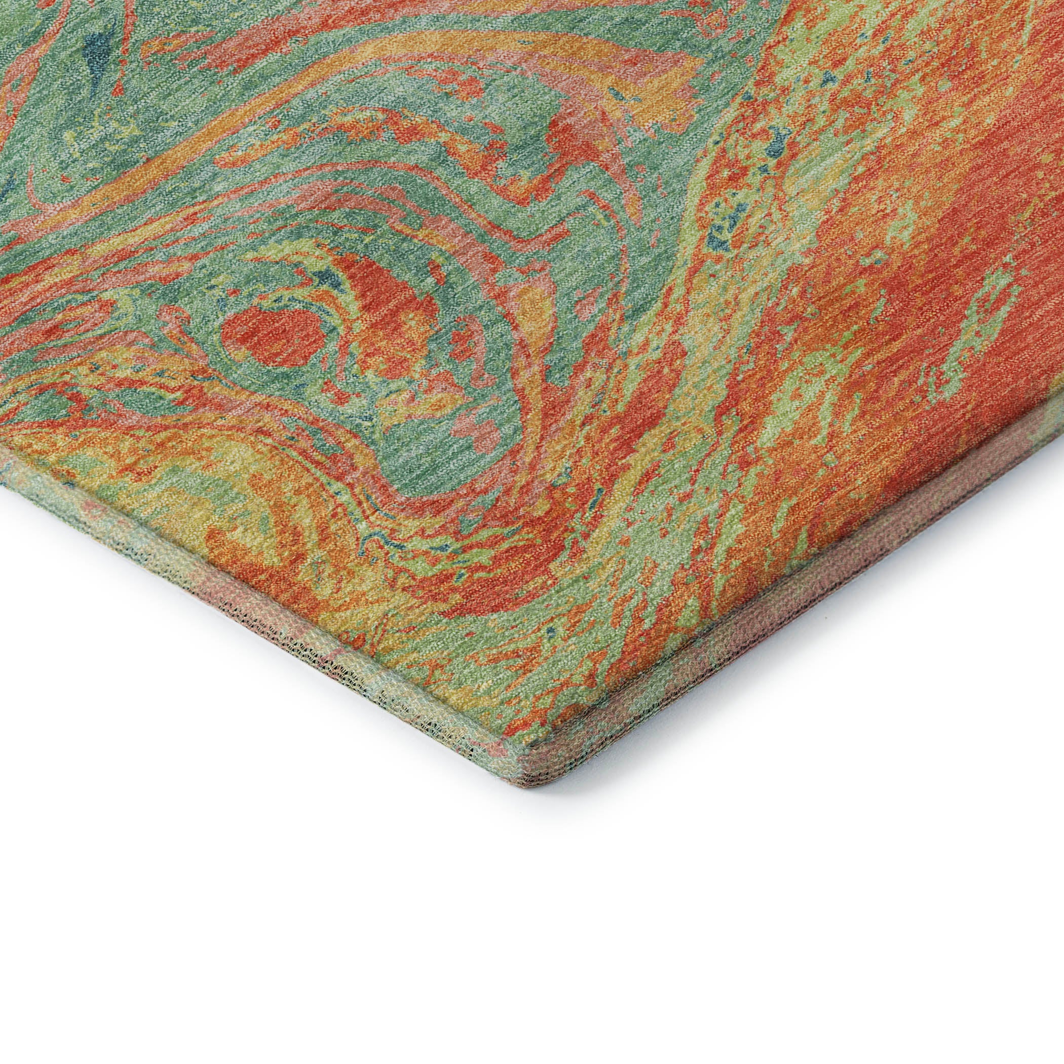 Cairo Machine Washable Transitional Orange Rug 1'8" x 2'6" #shape_Rectangle
