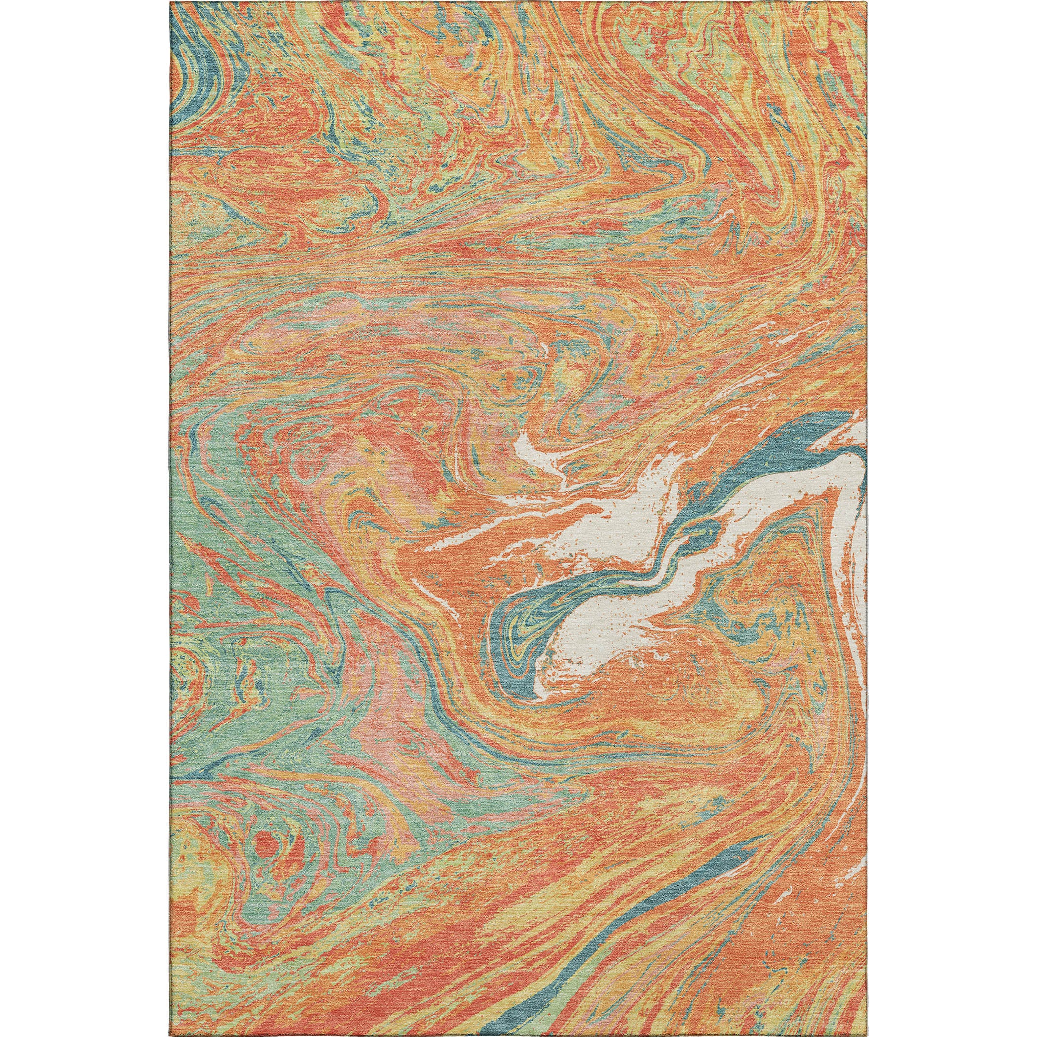 Cairo Machine Washable Transitional Orange Rug 2'6" x 3'10" #shape_Rectangle