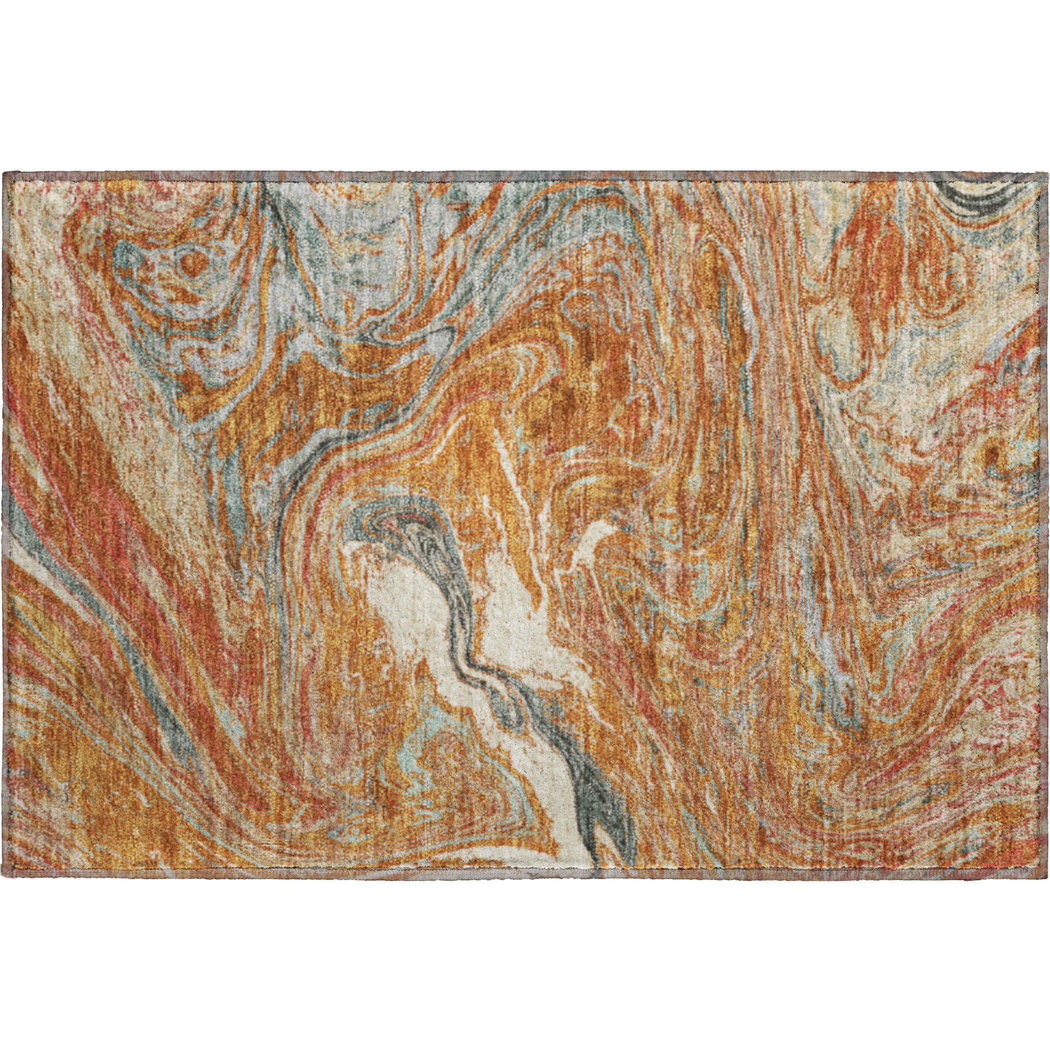 Cairo Machine Washable Transitional Paprika Orange Rug 1'8" x 2'6" #shape_Rectangle
