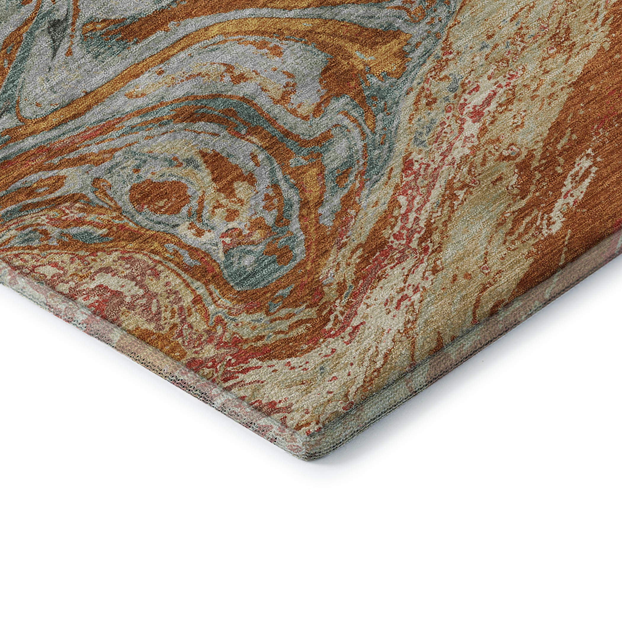 Cairo Machine Washable Transitional Paprika Orange Rug 1'8" x 2'6" #shape_Rectangle