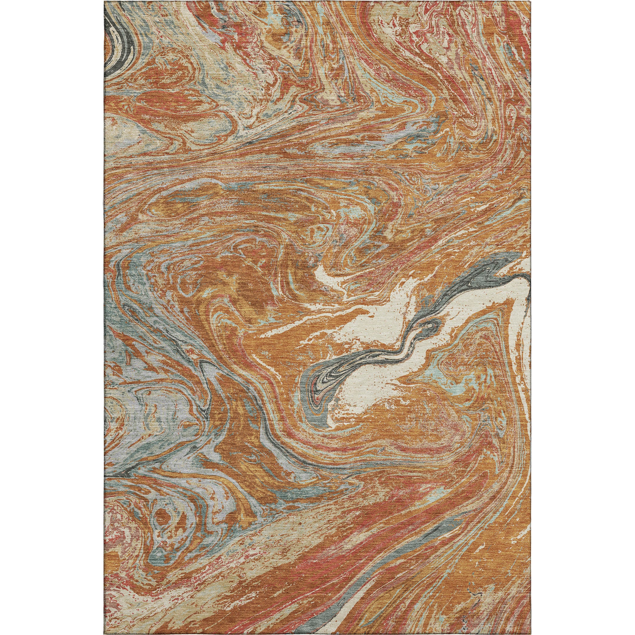 Cairo Machine Washable Transitional Paprika Orange Rug 2'6" x 3'10" #shape_Rectangle