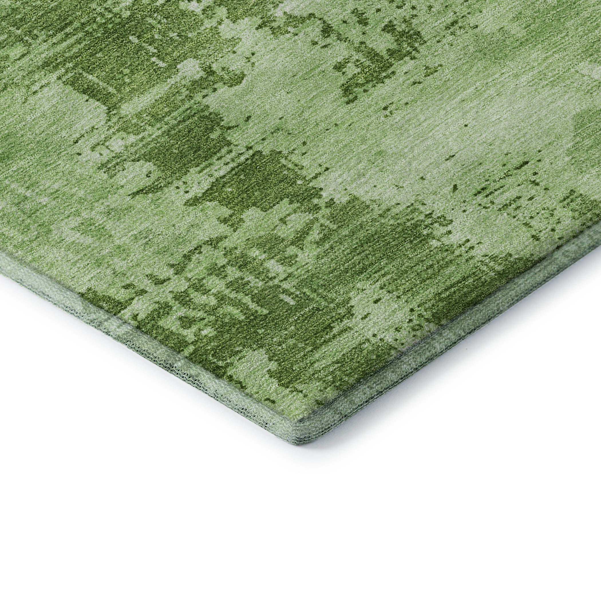 Antigua Machine Washable Transitional Green Rug 1'8" x 2'6" #shape_Rectangle