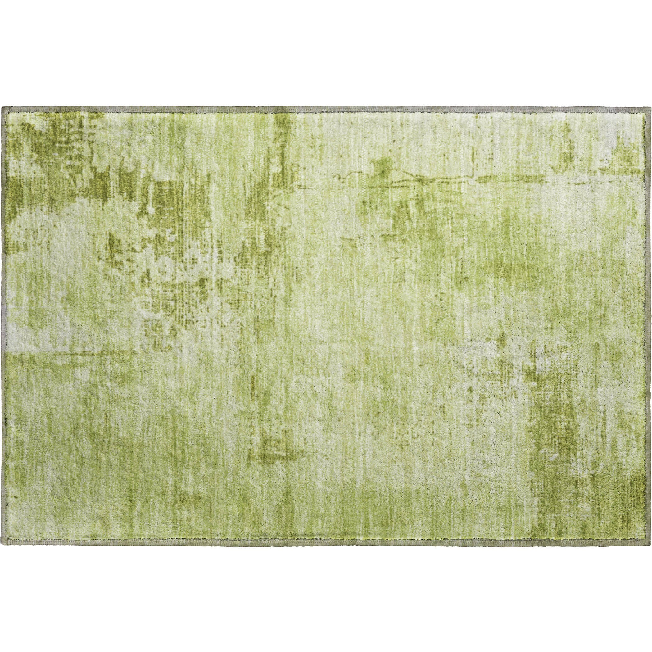 Antigua Machine Washable Transitional Lime Green Rug 1'8" x 2'6" #shape_Rectangle