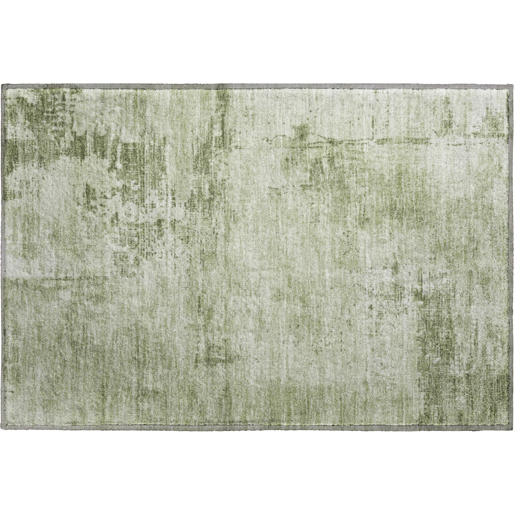 Antigua Machine Washable Transitional Olive Green Rug 1'8" x 2'6" #shape_Rectangle