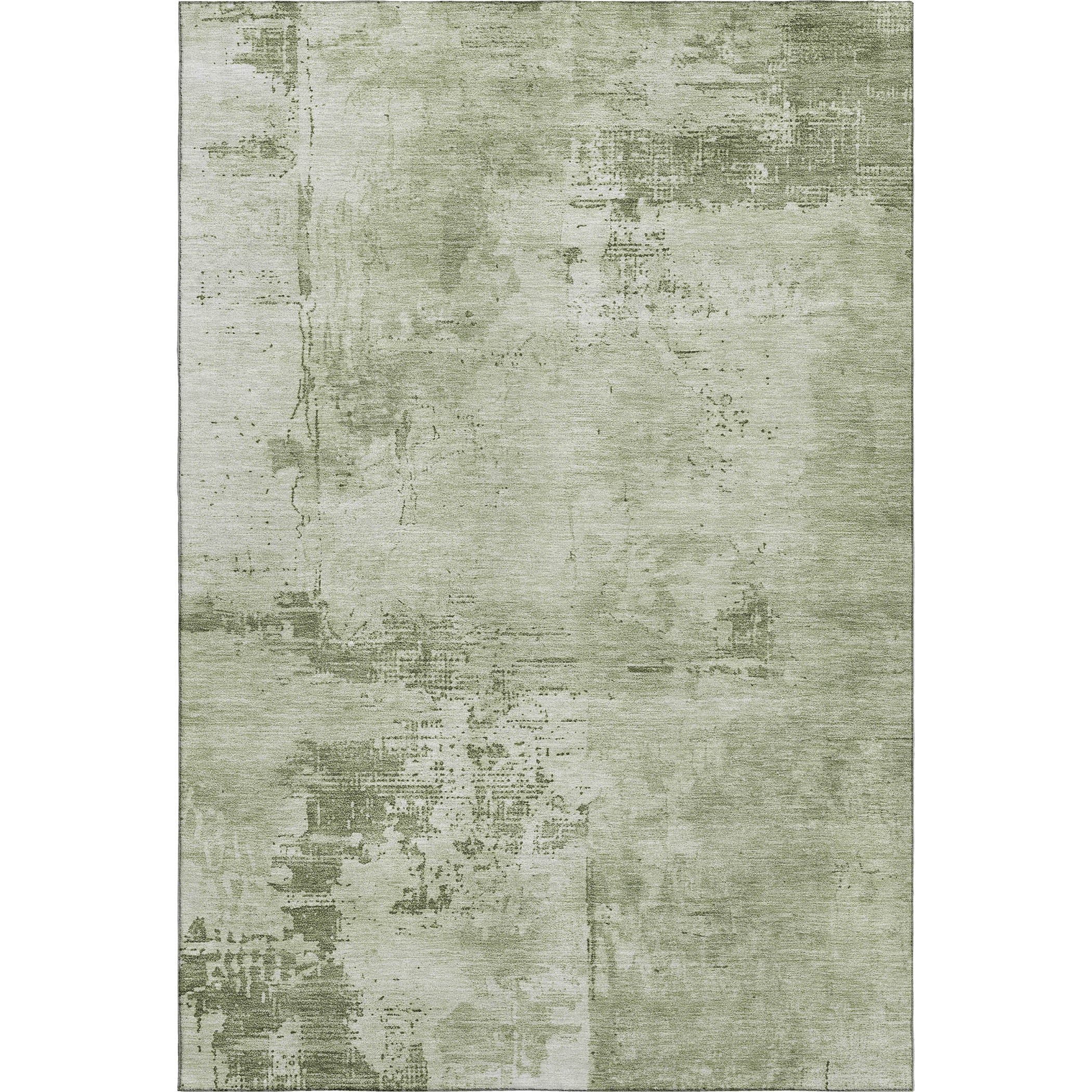 Antigua Machine Washable Transitional Olive Green Rug 2'6" x 3'10" #shape_Rectangle
