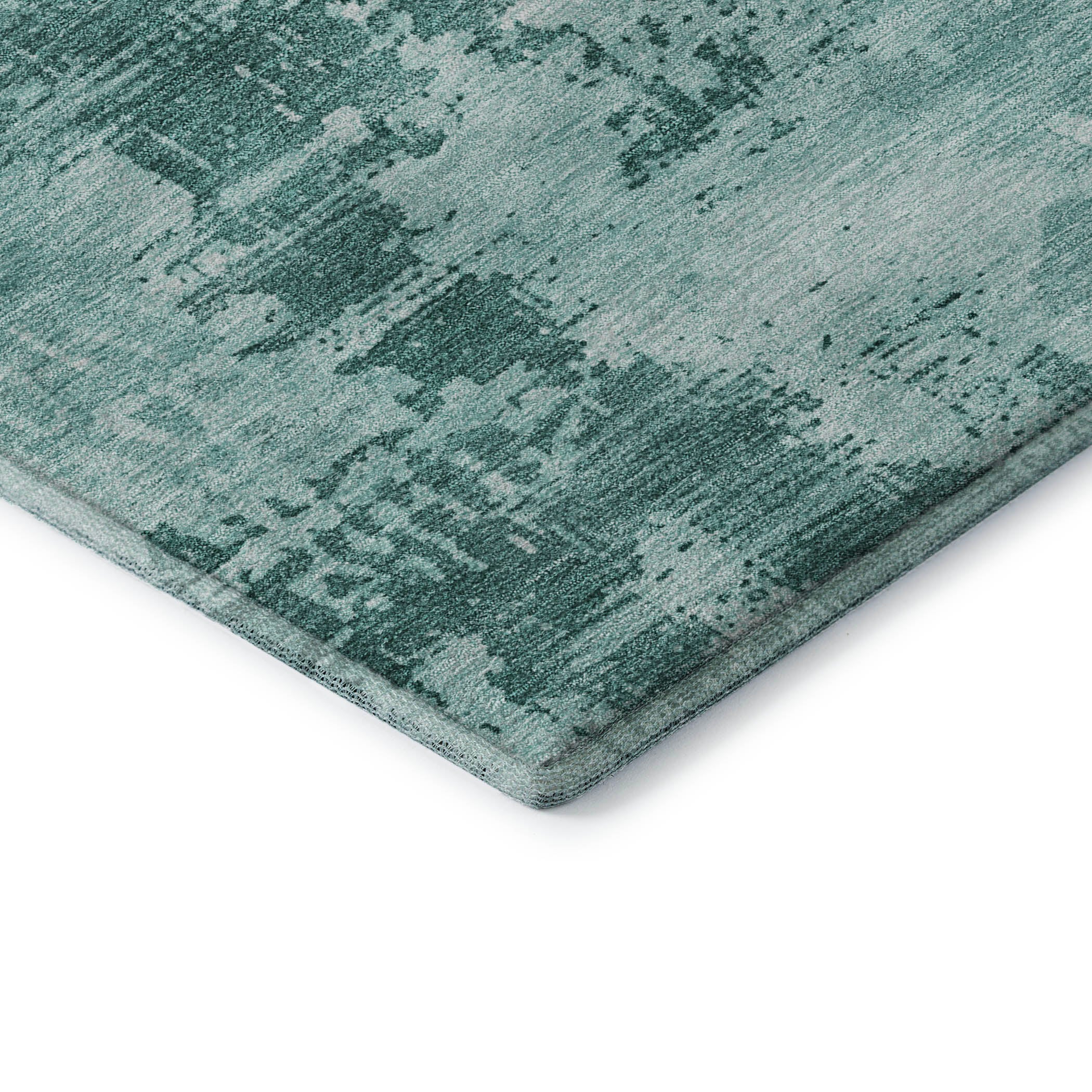 Antigua Machine Washable Transitional Teal Rug 1'8" x 2'6" #shape_Rectangle