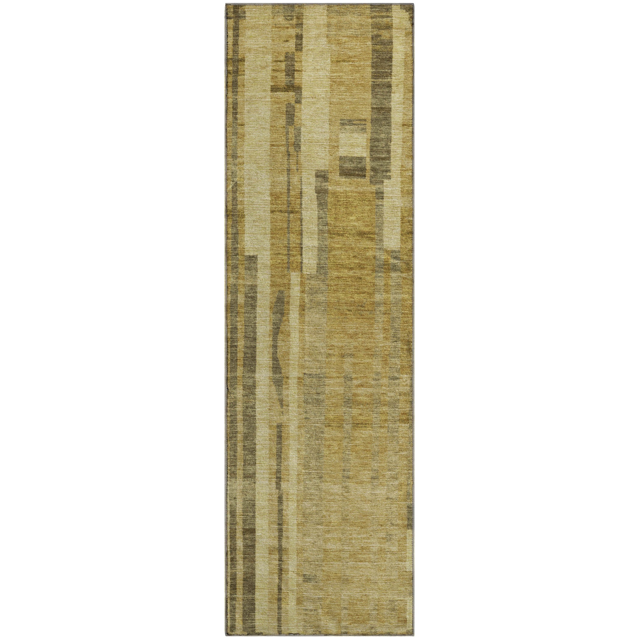 Santorini Machine Washable Transitional Gold Rug 2'3" x 7'6" #shape_Runner