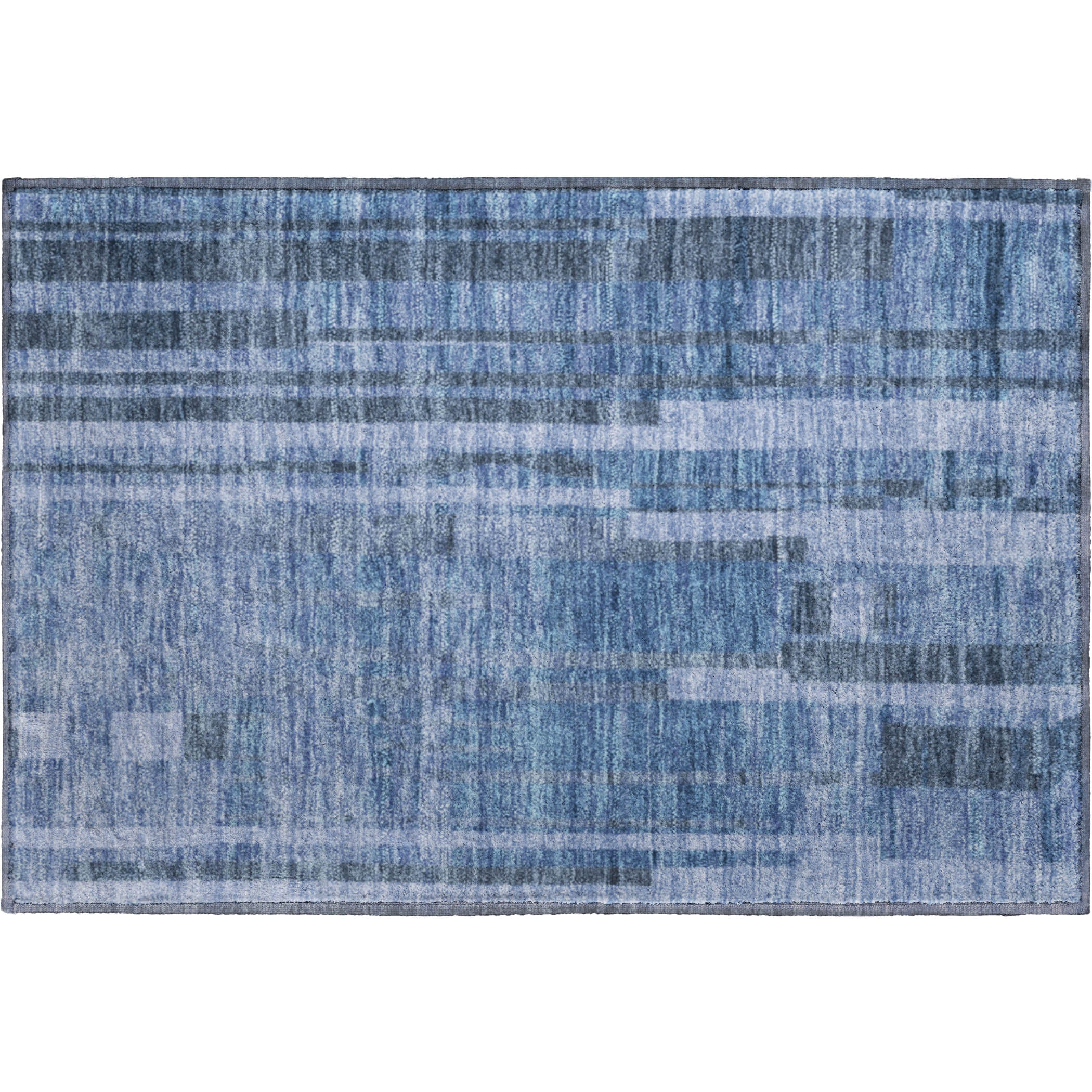 Santorini Machine Washable Transitional Navy Blue Rug 1'8" x 2'6" #shape_Rectangle