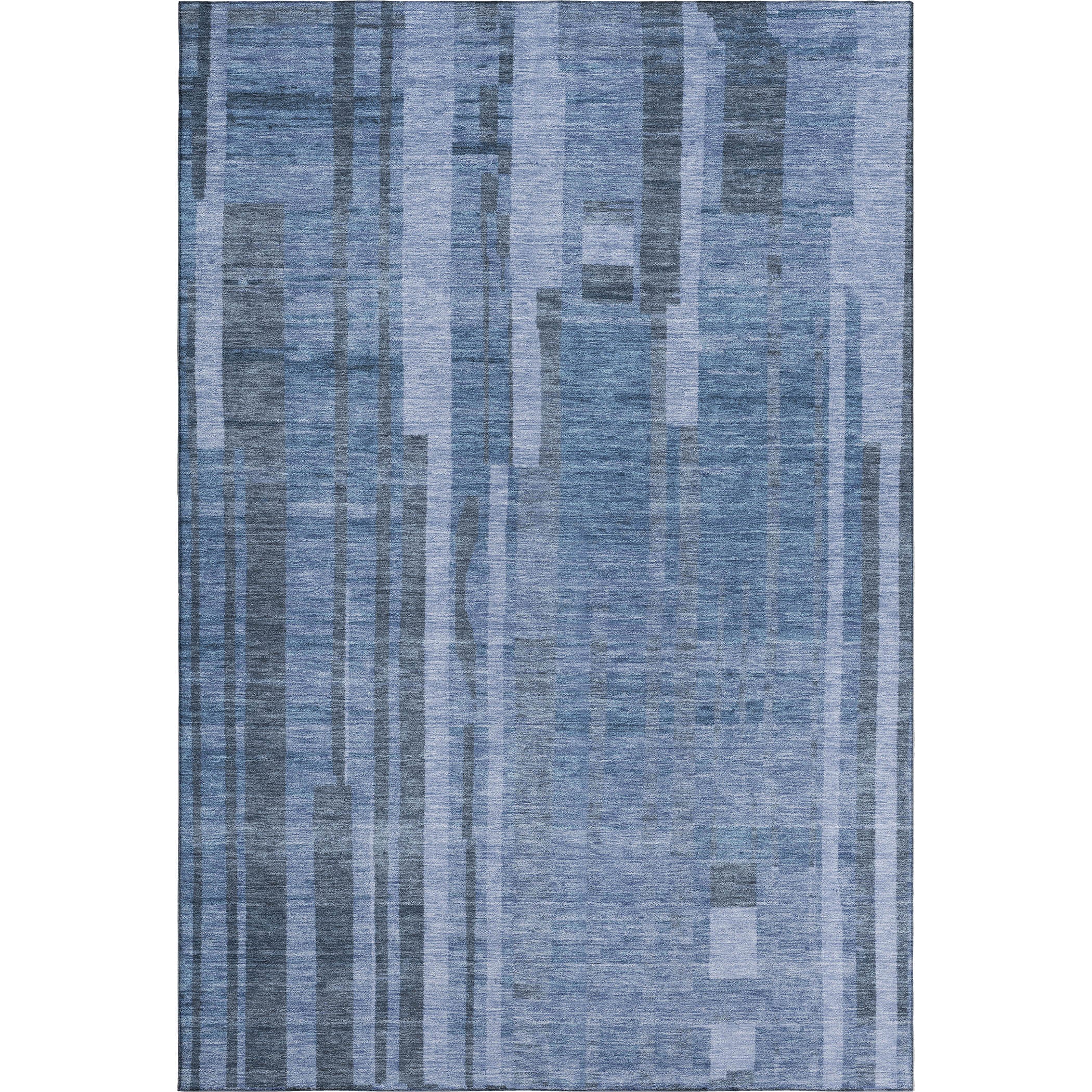 Santorini Machine Washable Transitional Navy Blue Rug 2'6" x 3'10" #shape_Rectangle