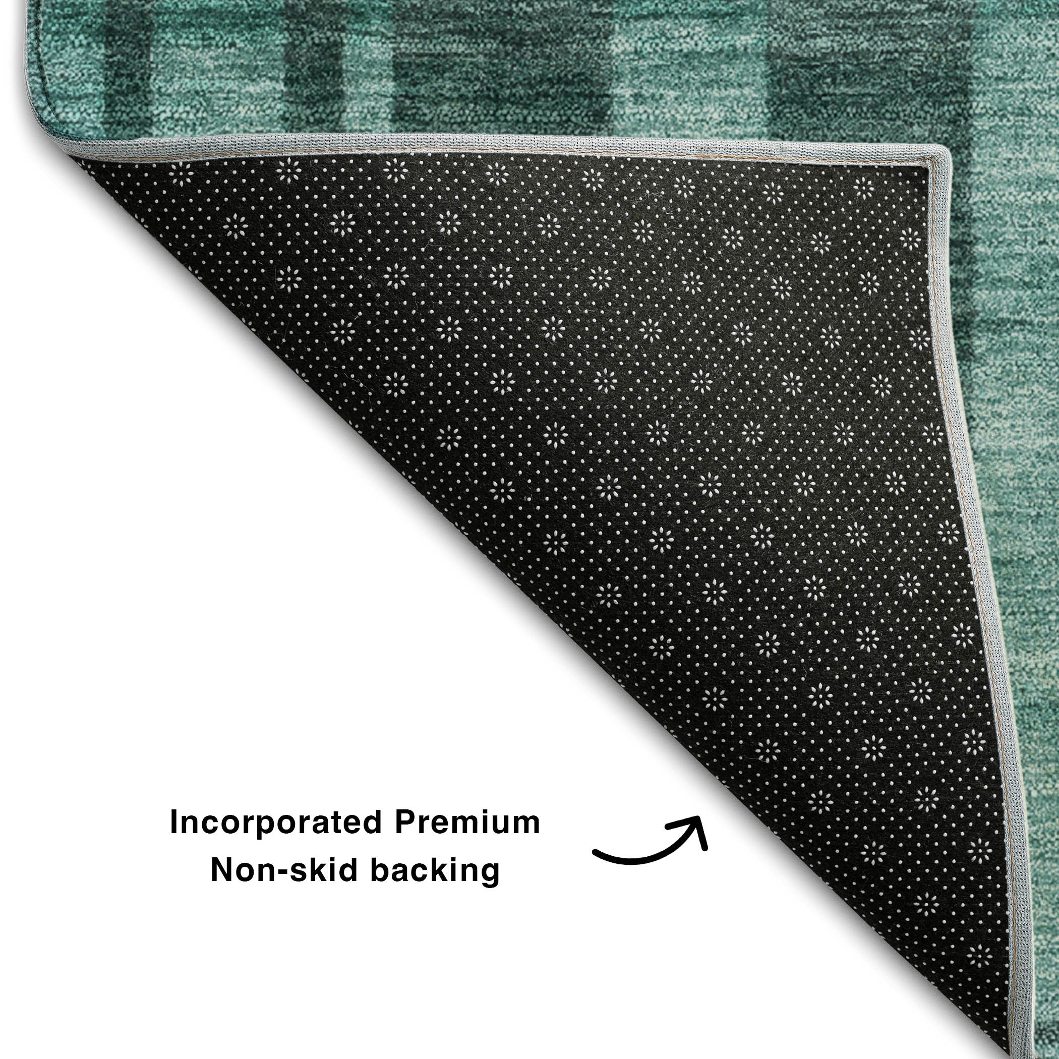 Santorini Machine Washable Transitional Teal Rug 1'8" x 2'6" #shape_Rectangle