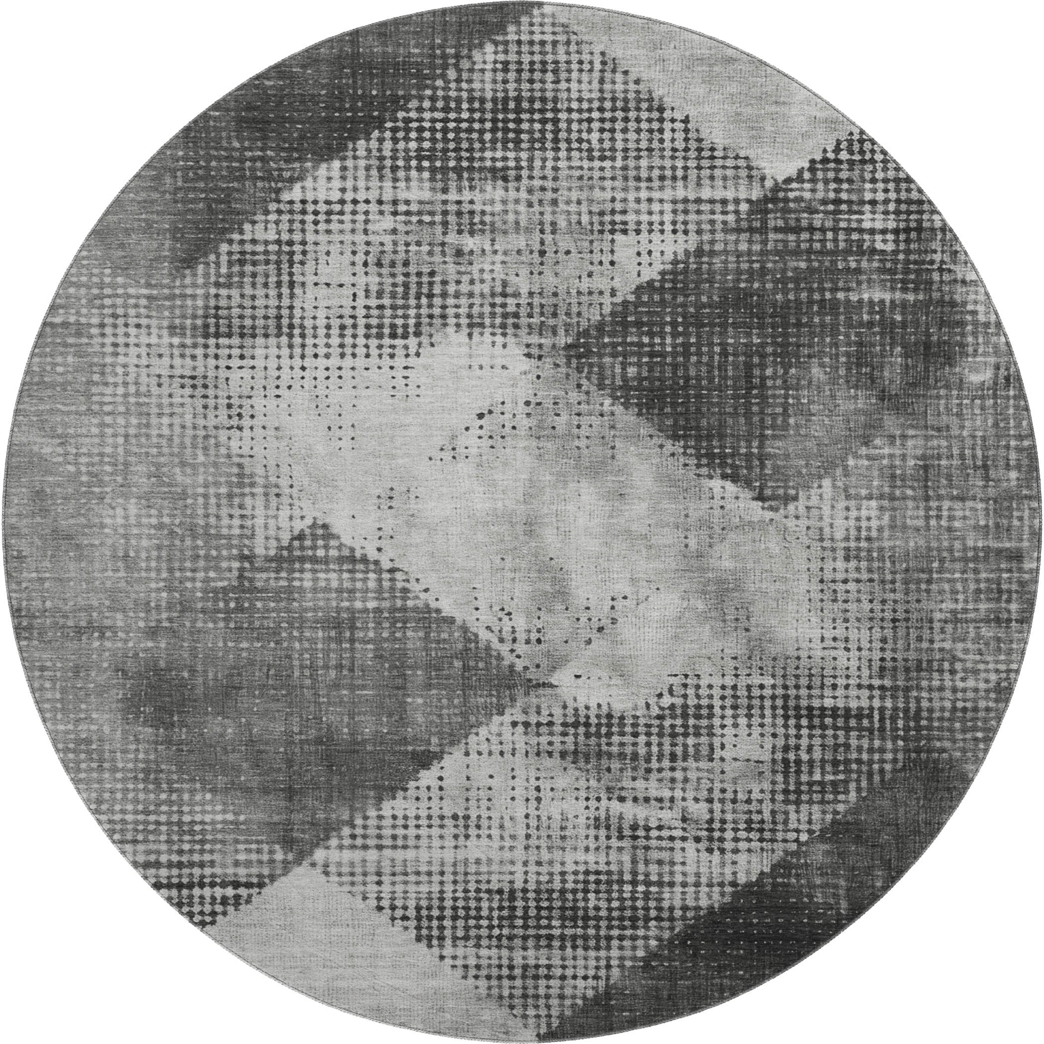 Mostar Machine Washable Transitional Gray Rug 8' x 8' #shape_Round