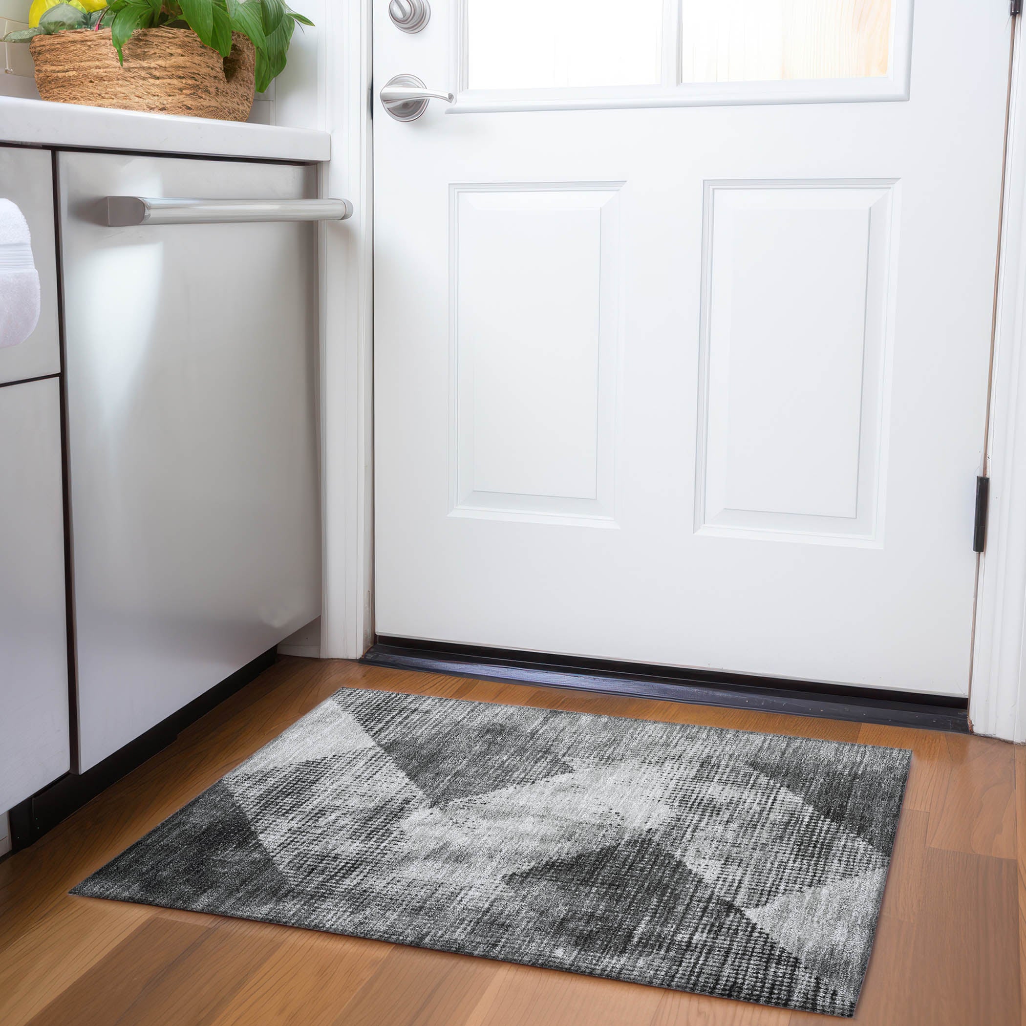Mostar Machine Washable Transitional Gray Rug 1'8" x 2'6" #shape_Rectangle
