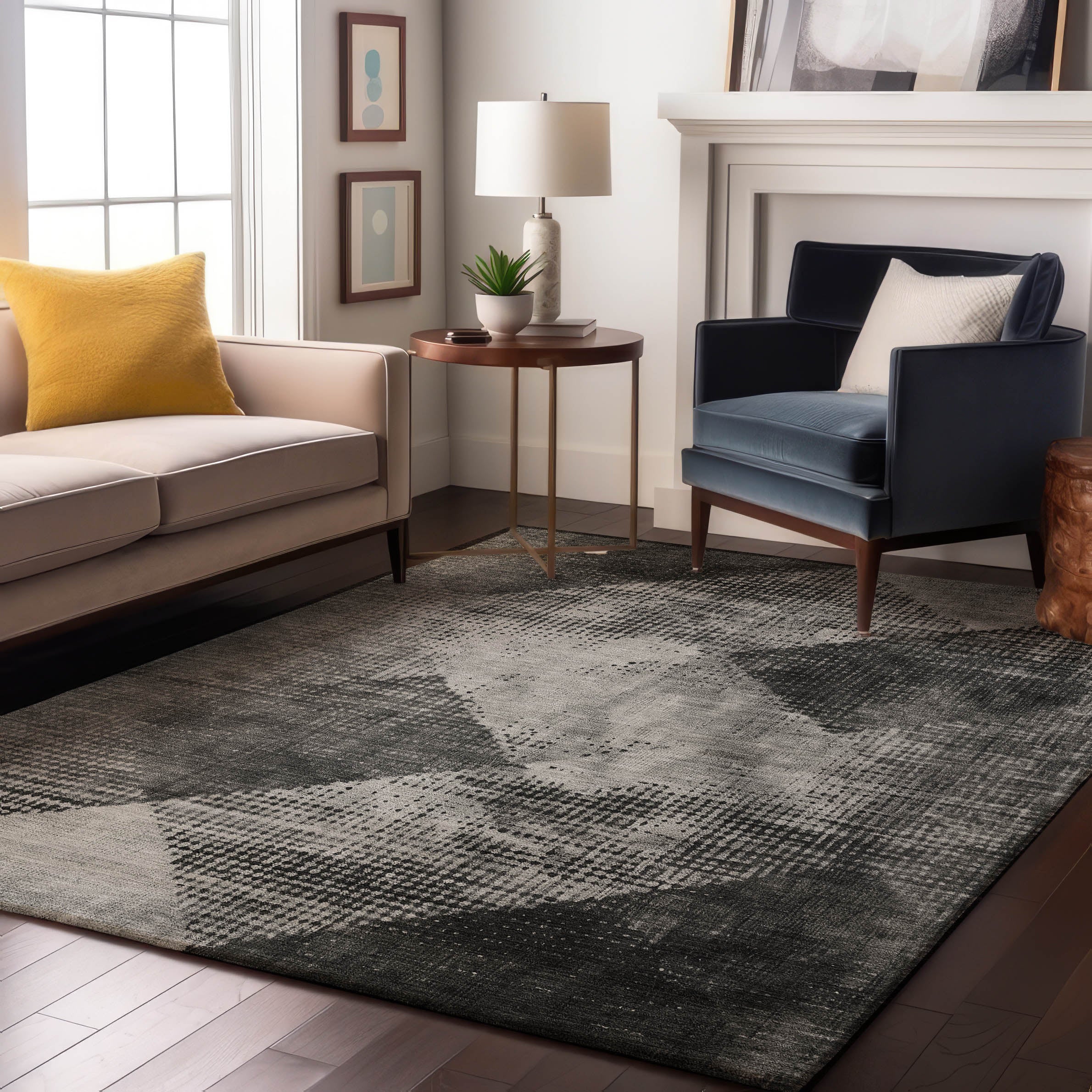 Mostar Machine Washable Transitional Gray Rug 2'6" x 3'10" #shape_Rectangle