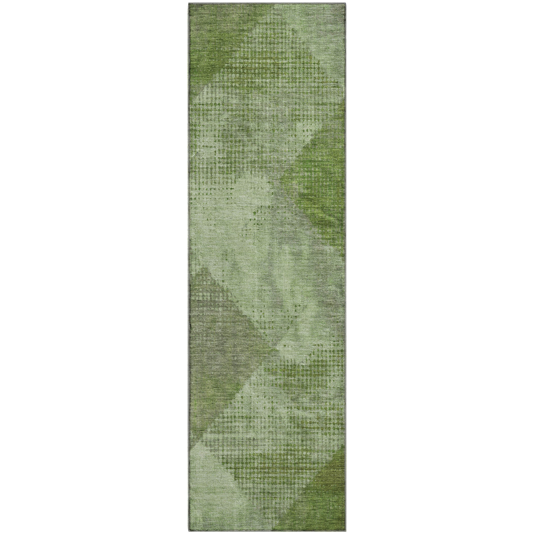 Mostar Machine Washable Transitional Green Rug 2'3" x 7'6" #shape_Runner