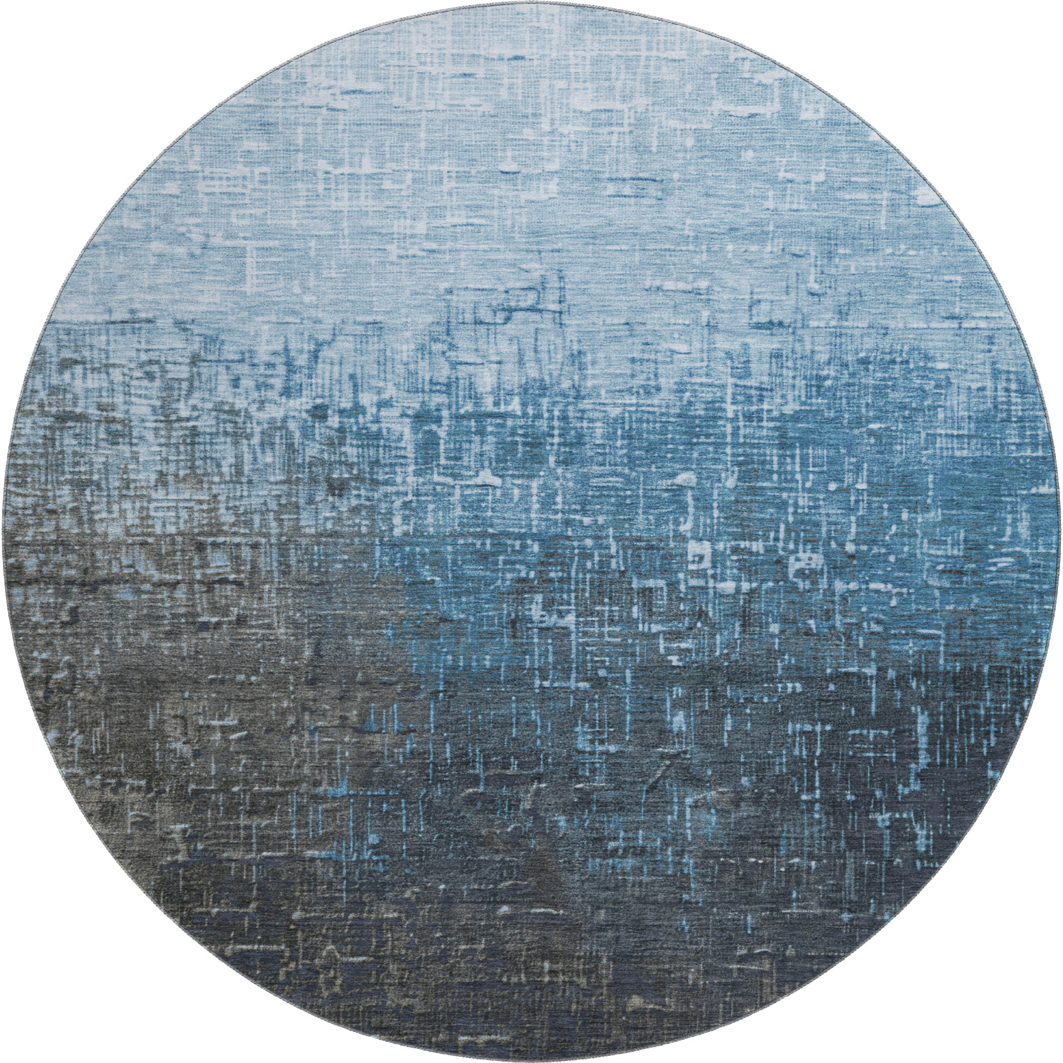Marrakech Machine Washable Transitional Blue Rug 8' x 8' #shape_Round