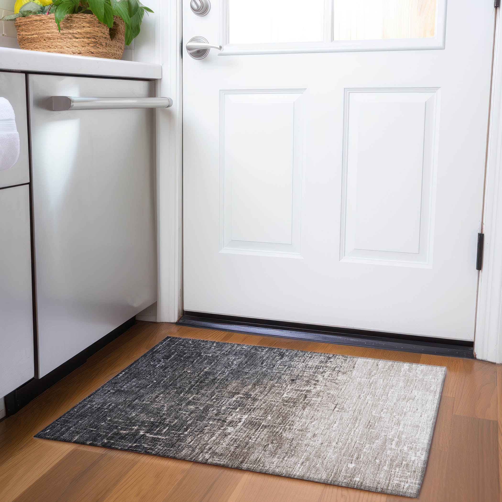 Marrakech Machine Washable Transitional Khaki Brown Rug 1'8" x 2'6" #shape_Rectangle