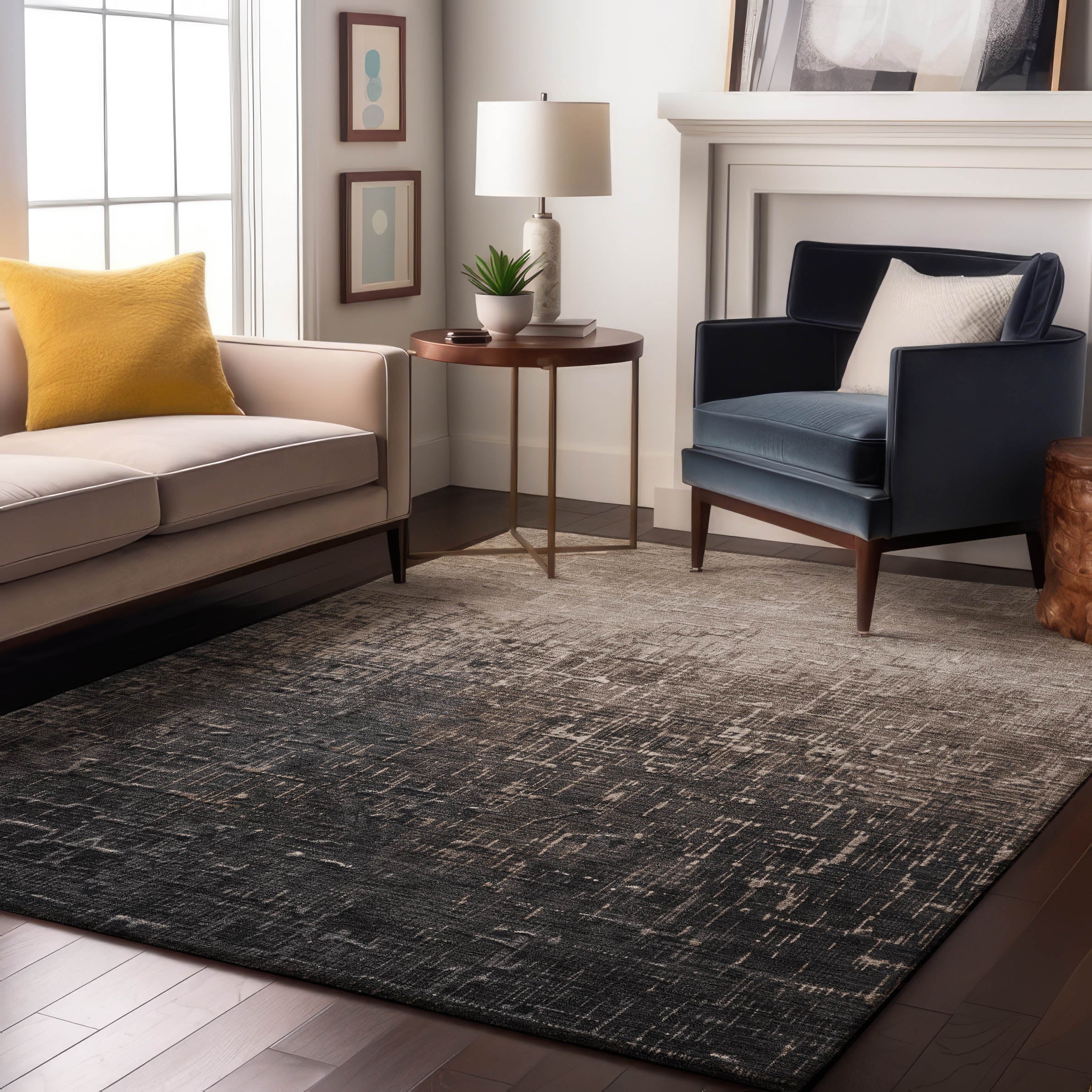 Marrakech Machine Washable Transitional Khaki Brown Rug 2'6" x 3'10" #shape_Rectangle