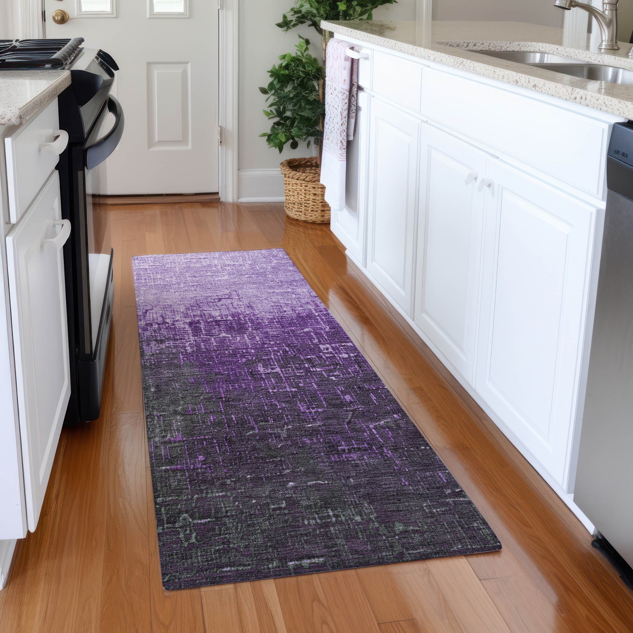 Marrakech Machine Washable Transitional Purple Rug 2'3" x 7'6" #shape_Runner