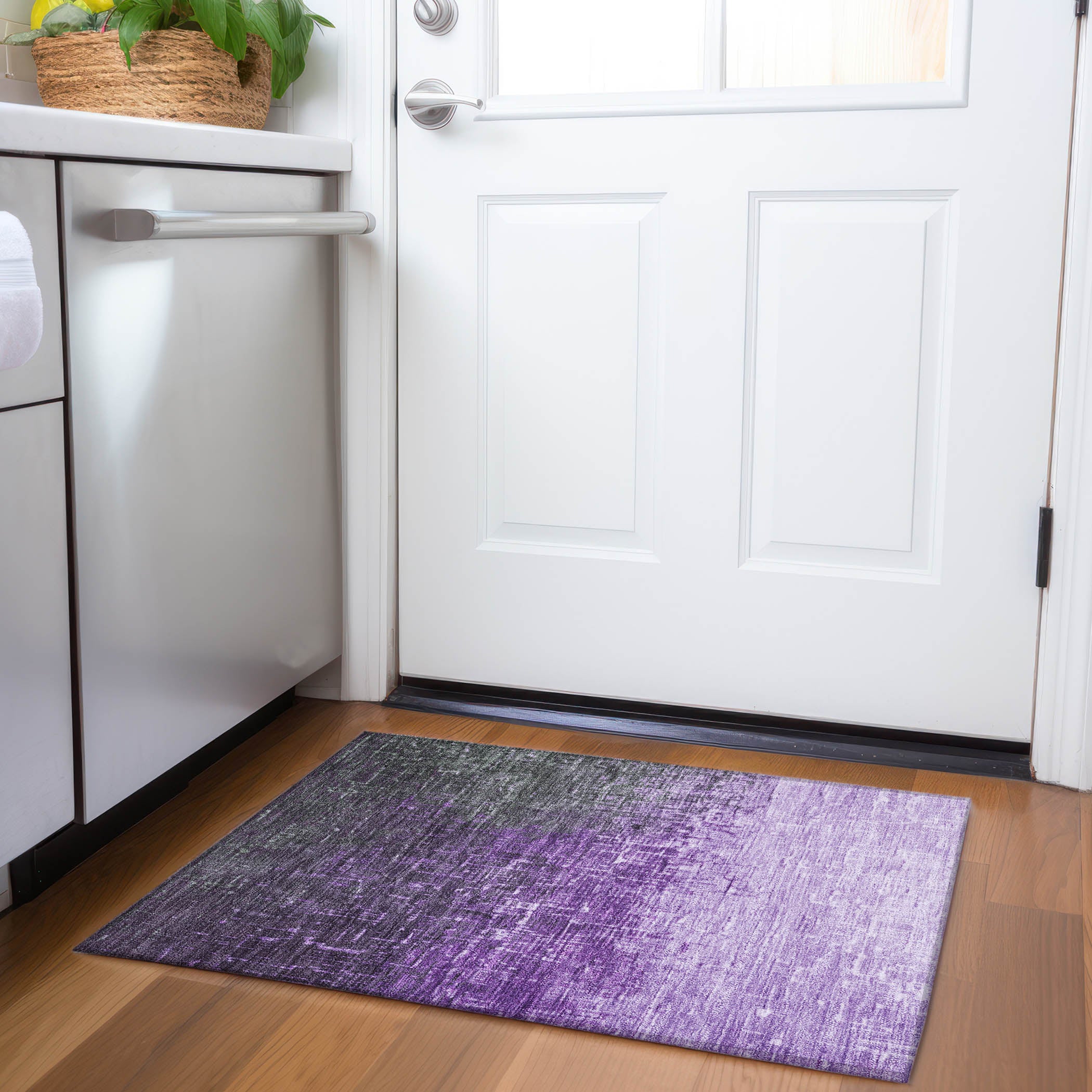 Marrakech Machine Washable Transitional Purple Rug 1'8" x 2'6" #shape_Rectangle