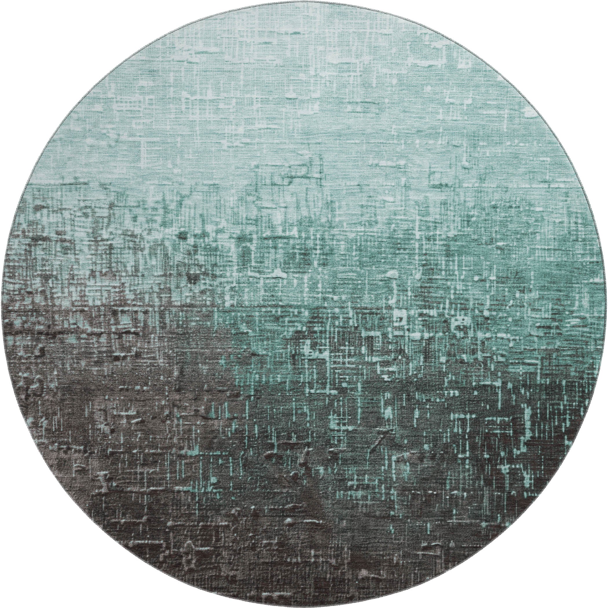 Marrakech Machine Washable Transitional Teal Rug 8' x 8' #shape_Round