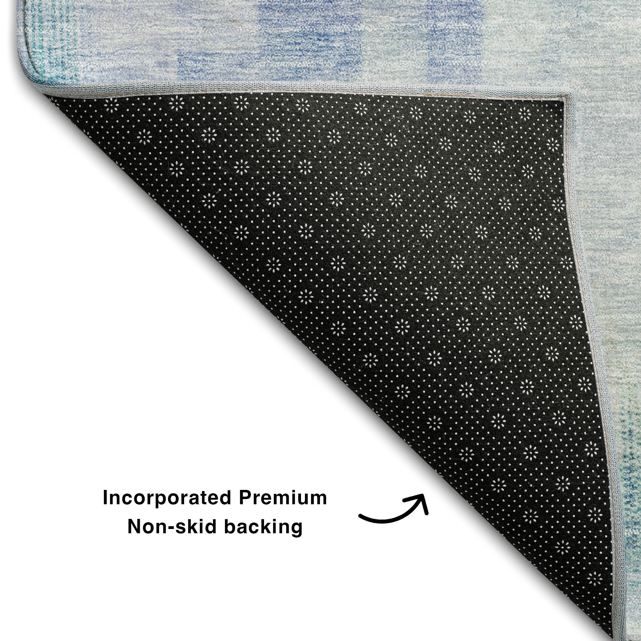 Havana Machine Washable Transitional Blue Rug 1'8" x 2'6" #shape_Rectangle